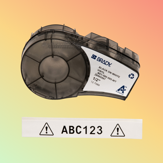 0.5'' x 0.75'' Black on White Vinyl Labels for M210/M211 Printers