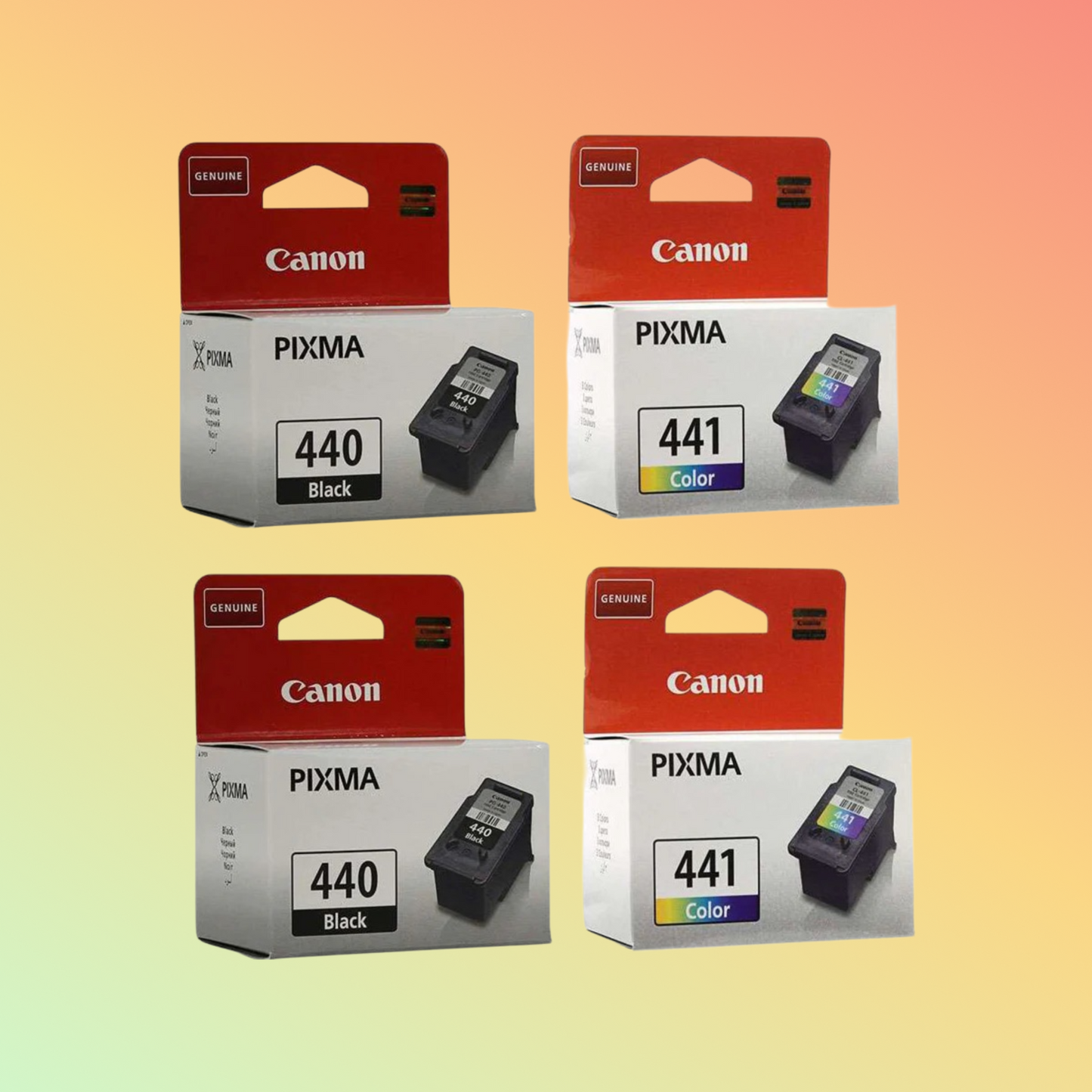 2x Canon 440 Black & 441 Color Ink for PIXMA MG3240