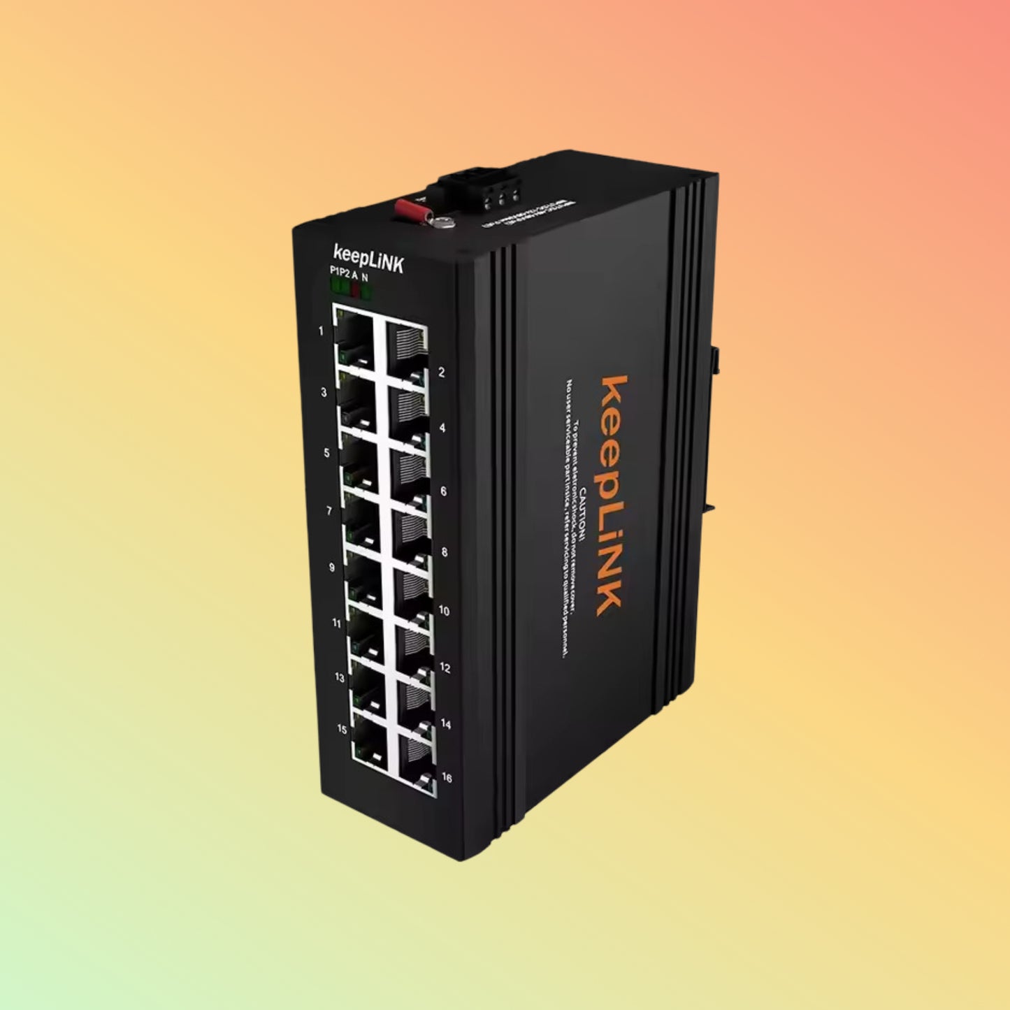 16 Ports Gigabit Switch Industrial Ethernet Unmanaged 12V/24V Power Supply Outdoor DIN Rail