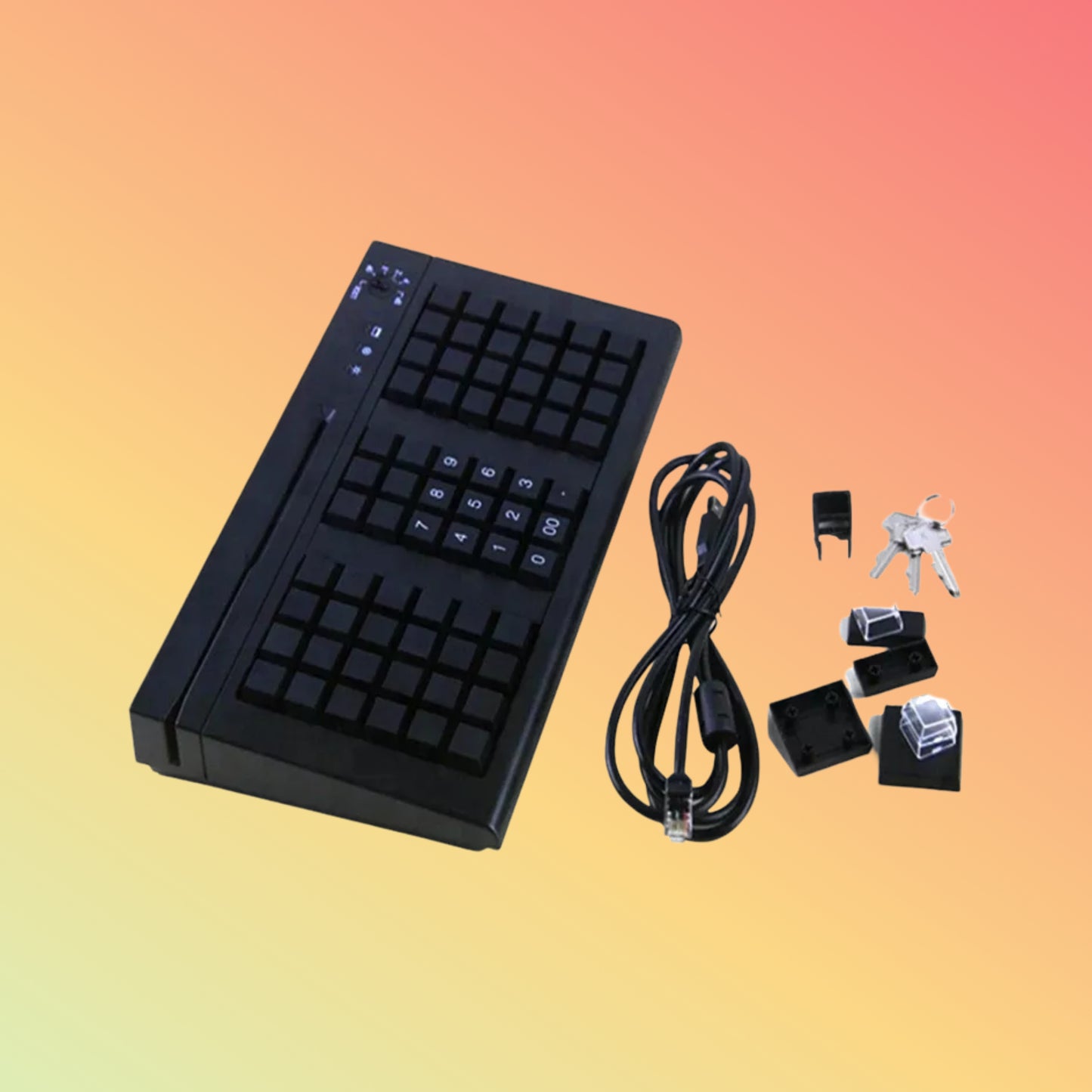 66 Keys POS Programmable Keyboard USB PS/2 Interface with MSR KB66M