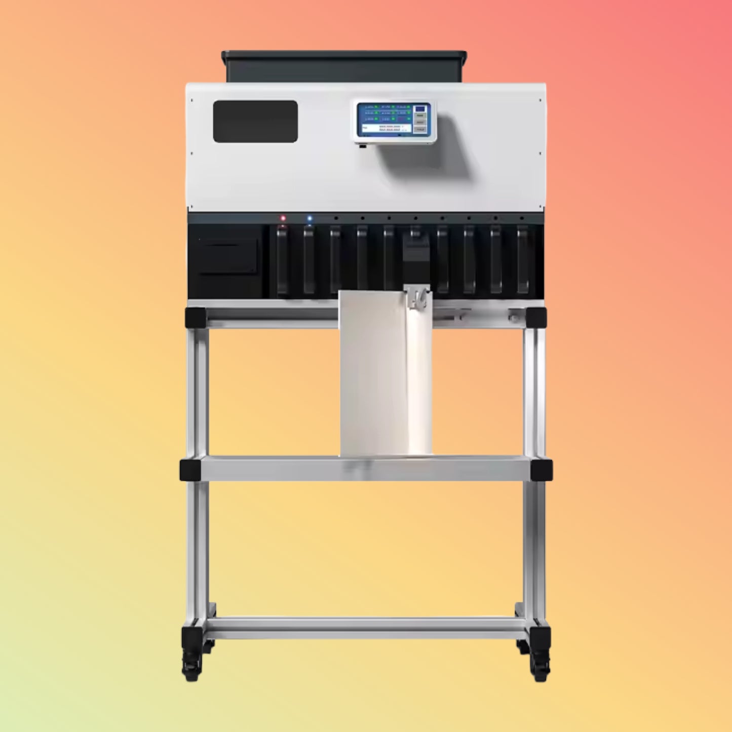 UN-191S Automatic 9+1 Pocket Touch Screen Coin Counters Built-in Printer Coin Counting Machine High Speed Coin Sorting Machine