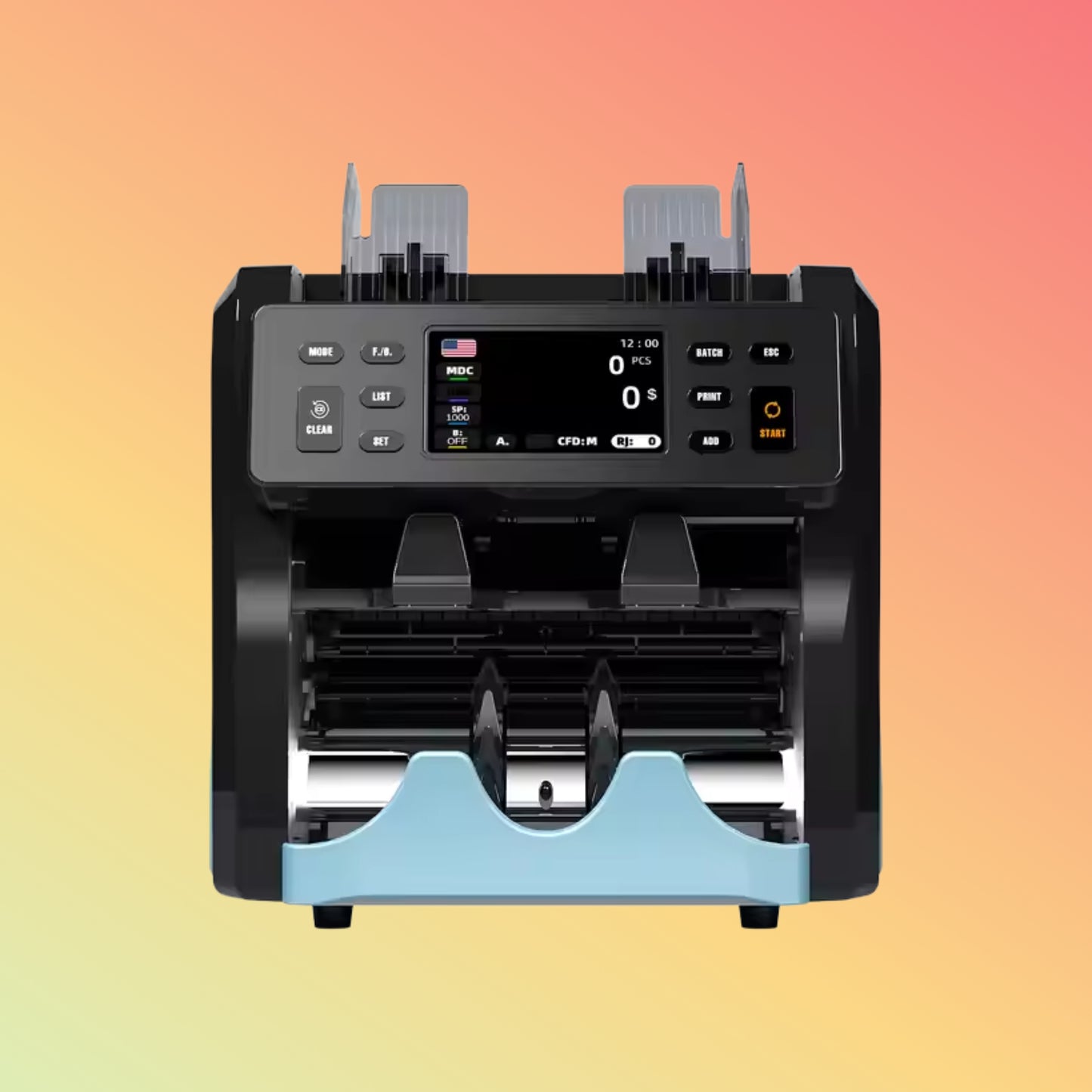 UN-220A Portable Mixed Value Money Counting Machine 1500 Speed Multi-Currency 2 CIS Touch Screen Money Sorting Bill Counters