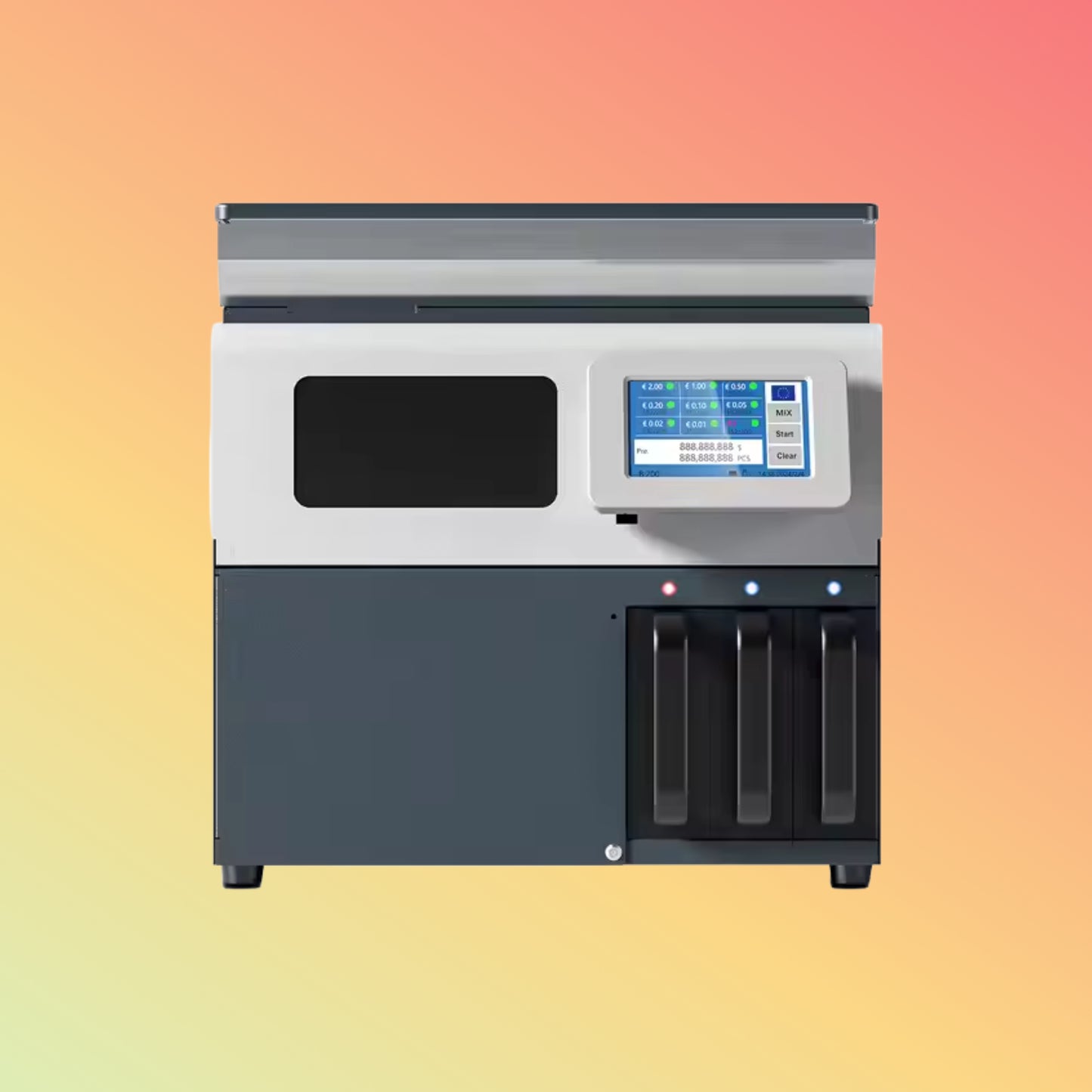 UN-121S 2+1 Pocket Coin Sorter with Touchscreen, 600 Coins/Min