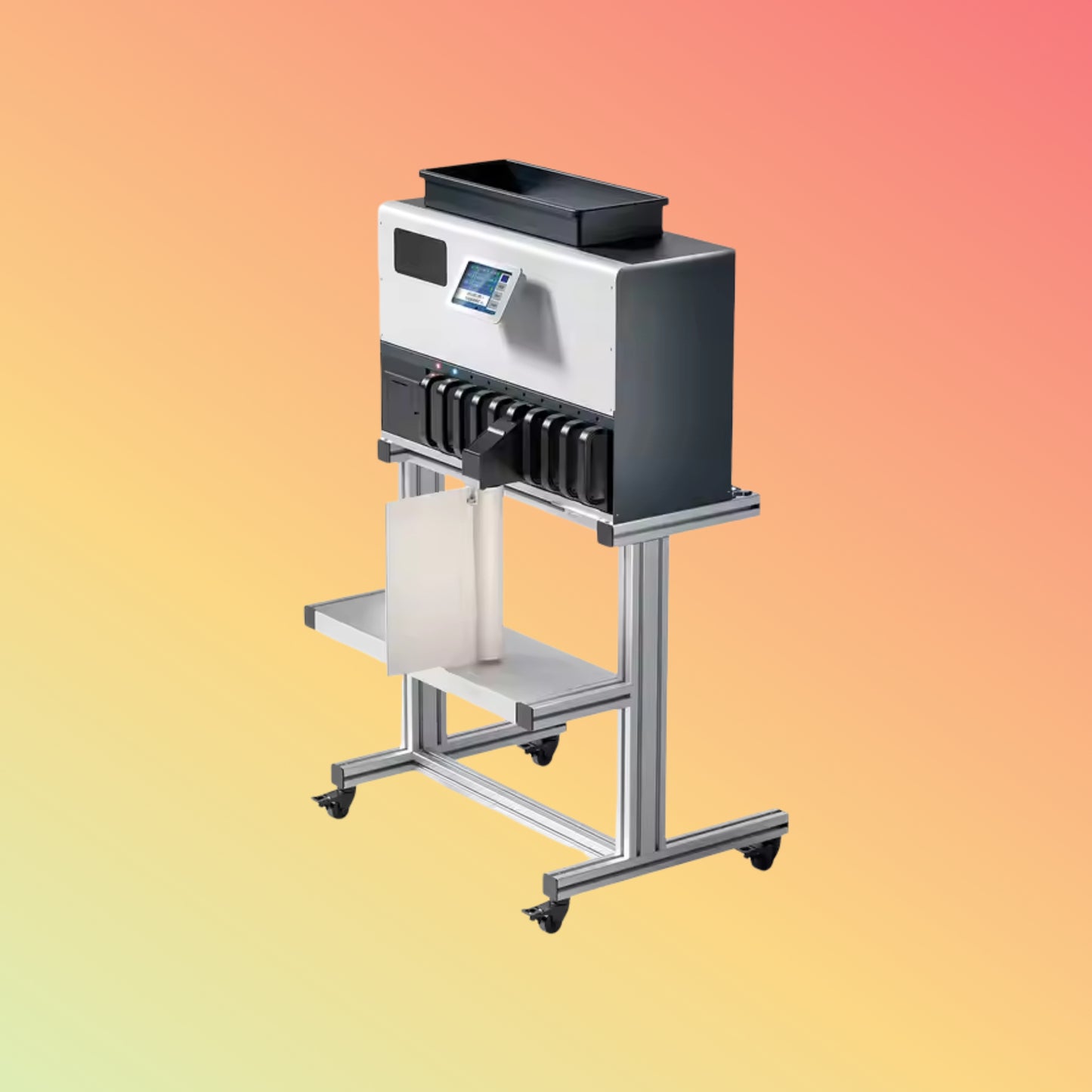 UN-191S Intelligent 9+1 Pocket China Factory Touch Screen Coin Counting Machine Coin Sorter With Learning Multi Coins