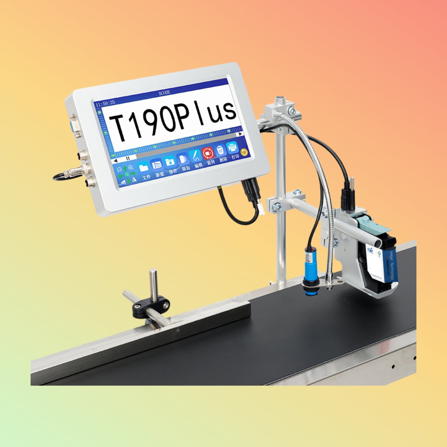 12.7mm Automatic TIJ Inkjet Date Coding Printer for Plastic
