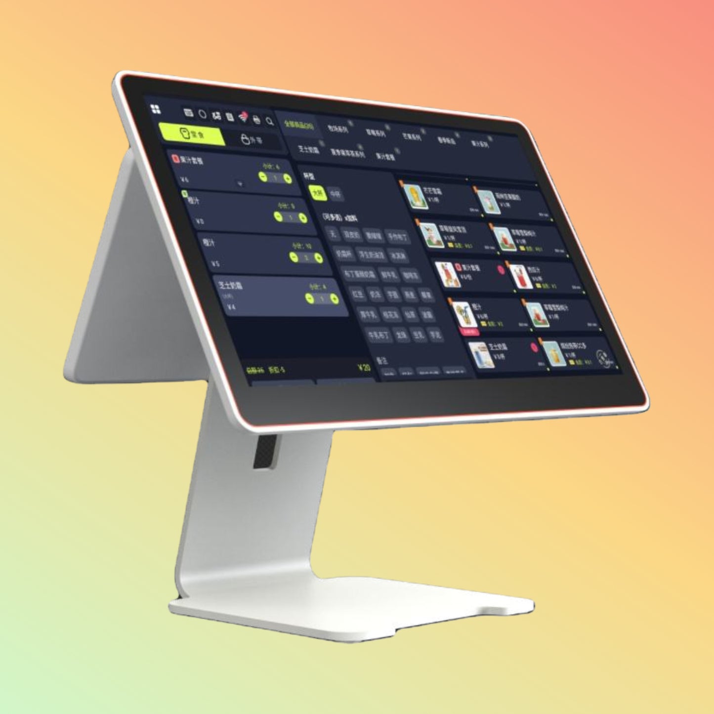 15.6" Foldable Android 11 POS Terminal, Cafe Cash Register Kiosk