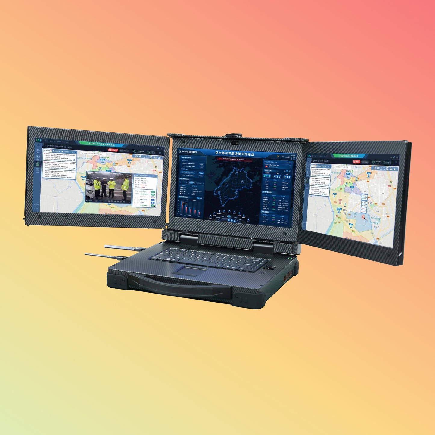 15.6 Inch Triple-screen Rugged All-in-one Laptop Support Win10/Linux System Rugged Notebook Rugged Laptop