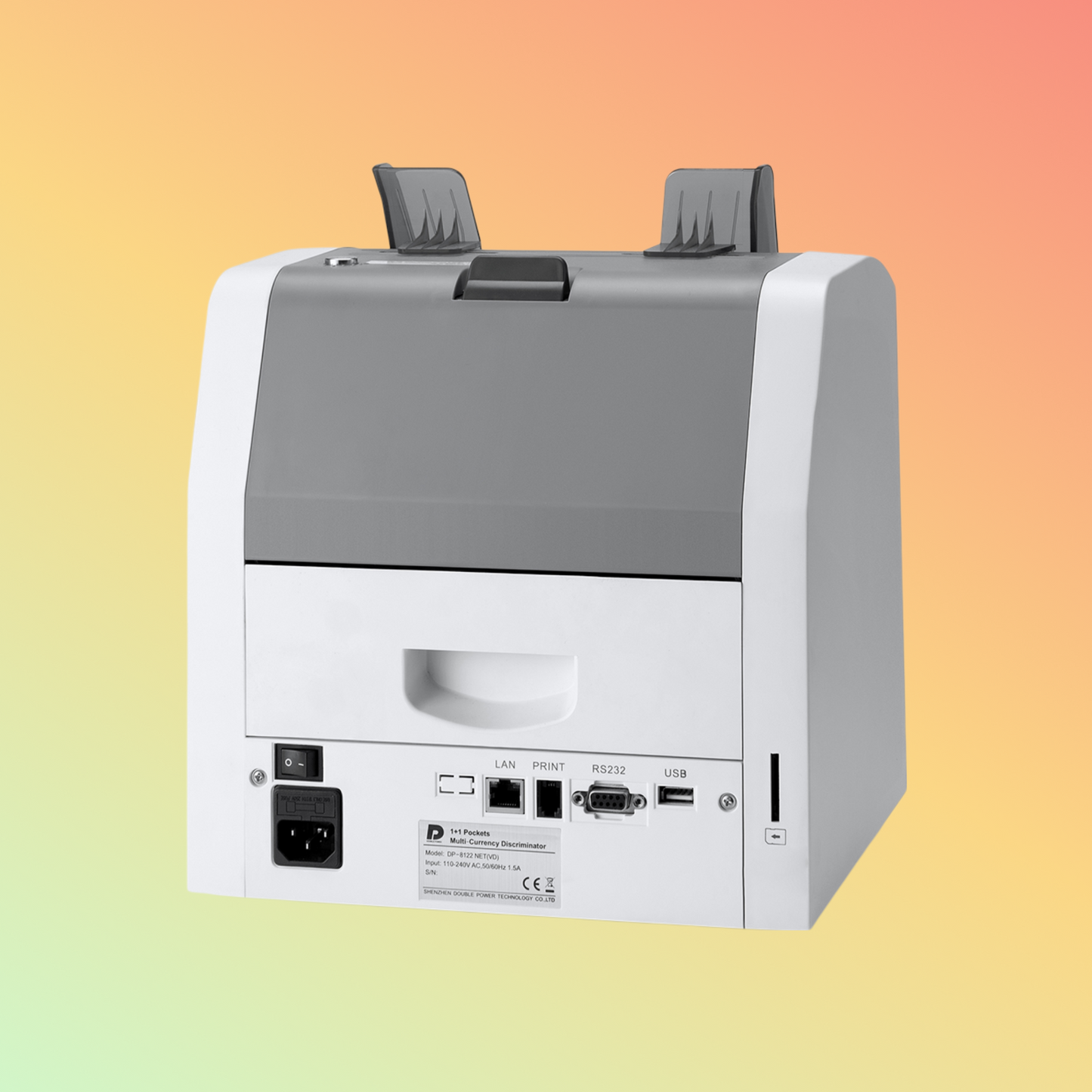 Portable and reliable 1+1 Multi-Currency Discriminator with dual pockets for sorting and identifying various banknotes