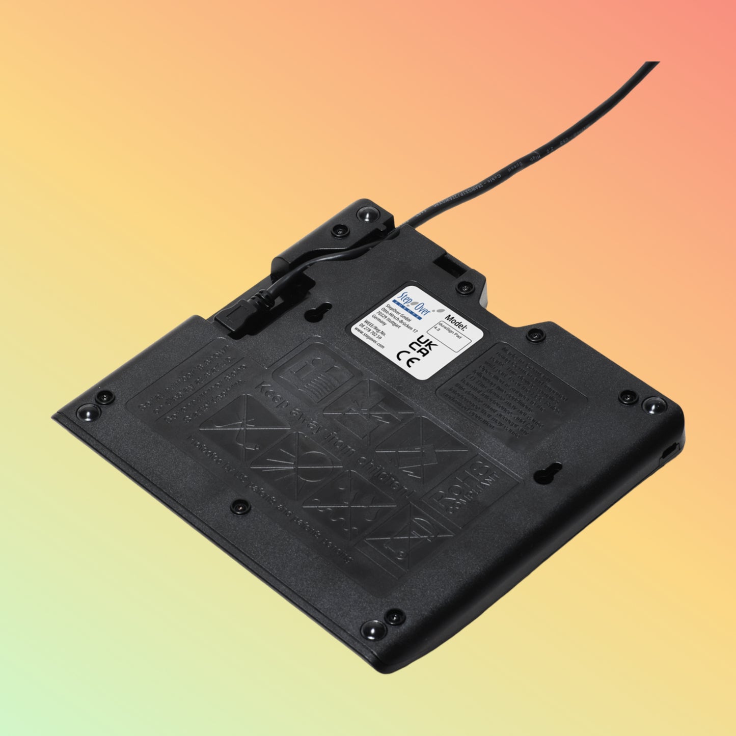 StepOver 4.3" Signature Pad – Tempered Glass, Mobile & Desktop Use