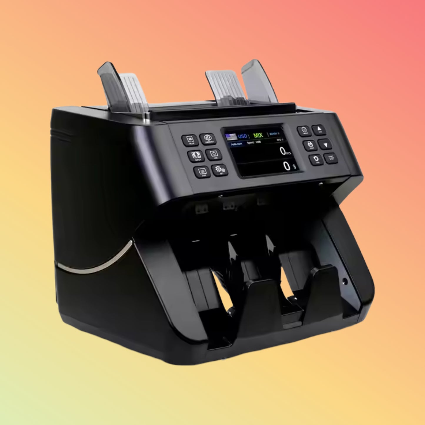 UN-60C ECB-Approved Top-Loading Bill Counter with 2 CIS & UV/MG/IR