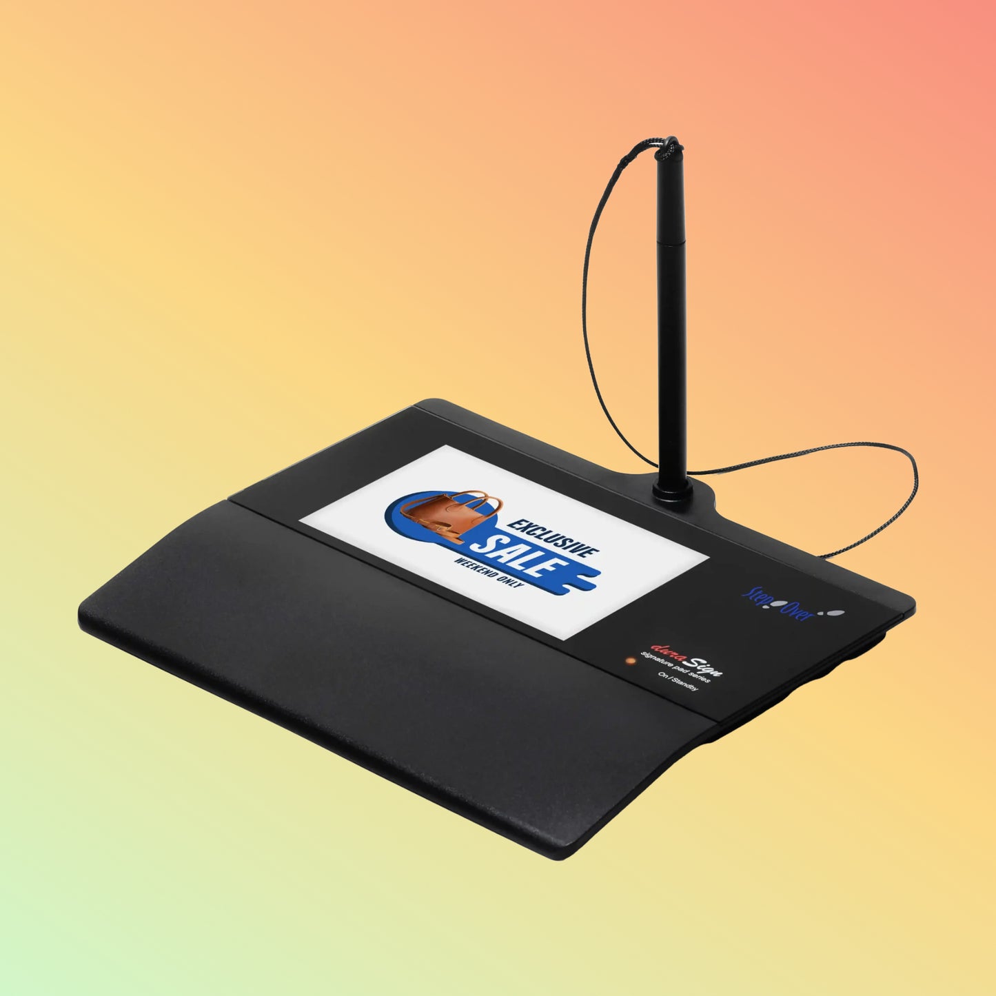 StepOver 5" Signature Pad – Color Display, Durable Glass Surface