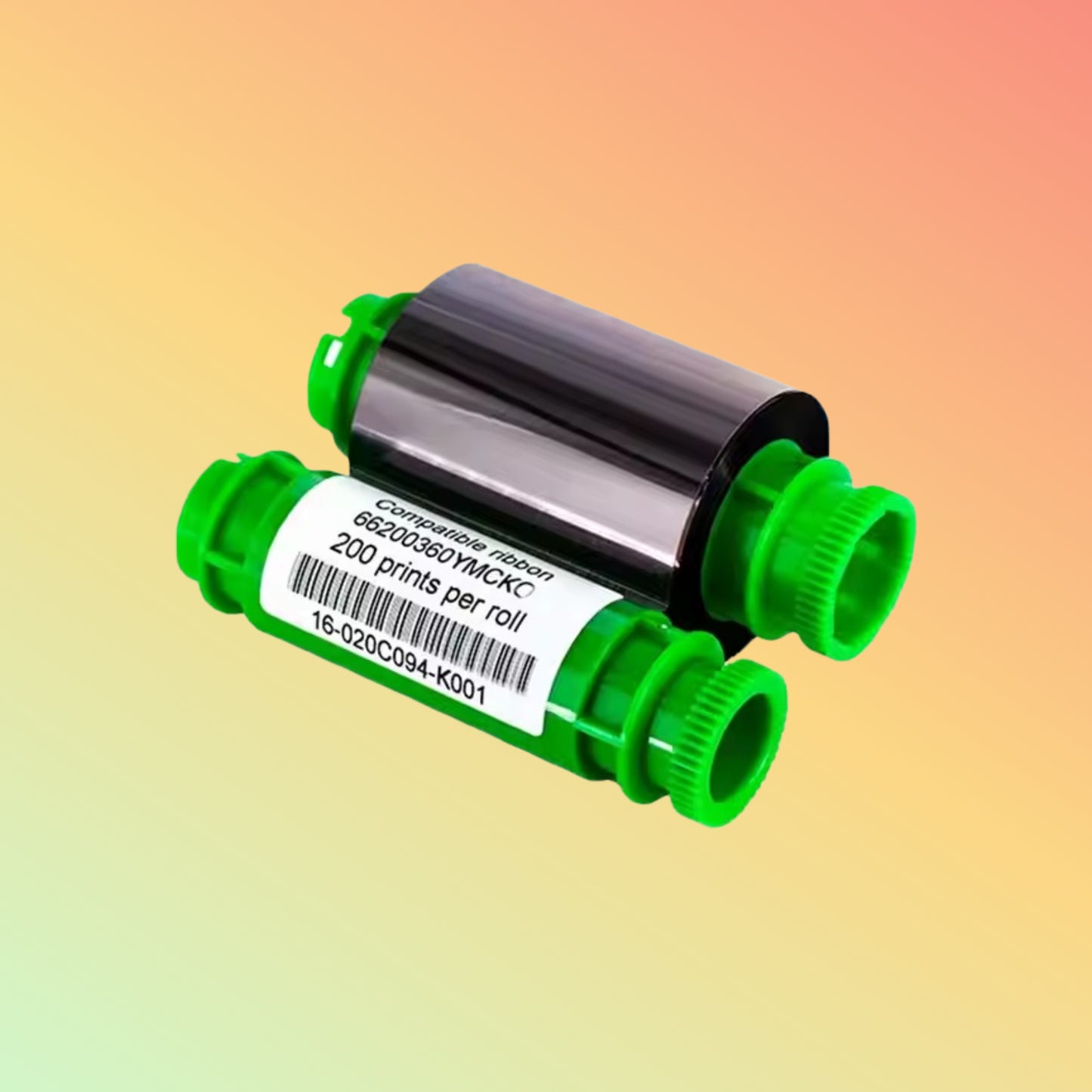 66200360 YMCKO Full Panel Color Ribbon 200 Prints Compatible for TP-9000 TP-9100 TP-9200 Card Printer