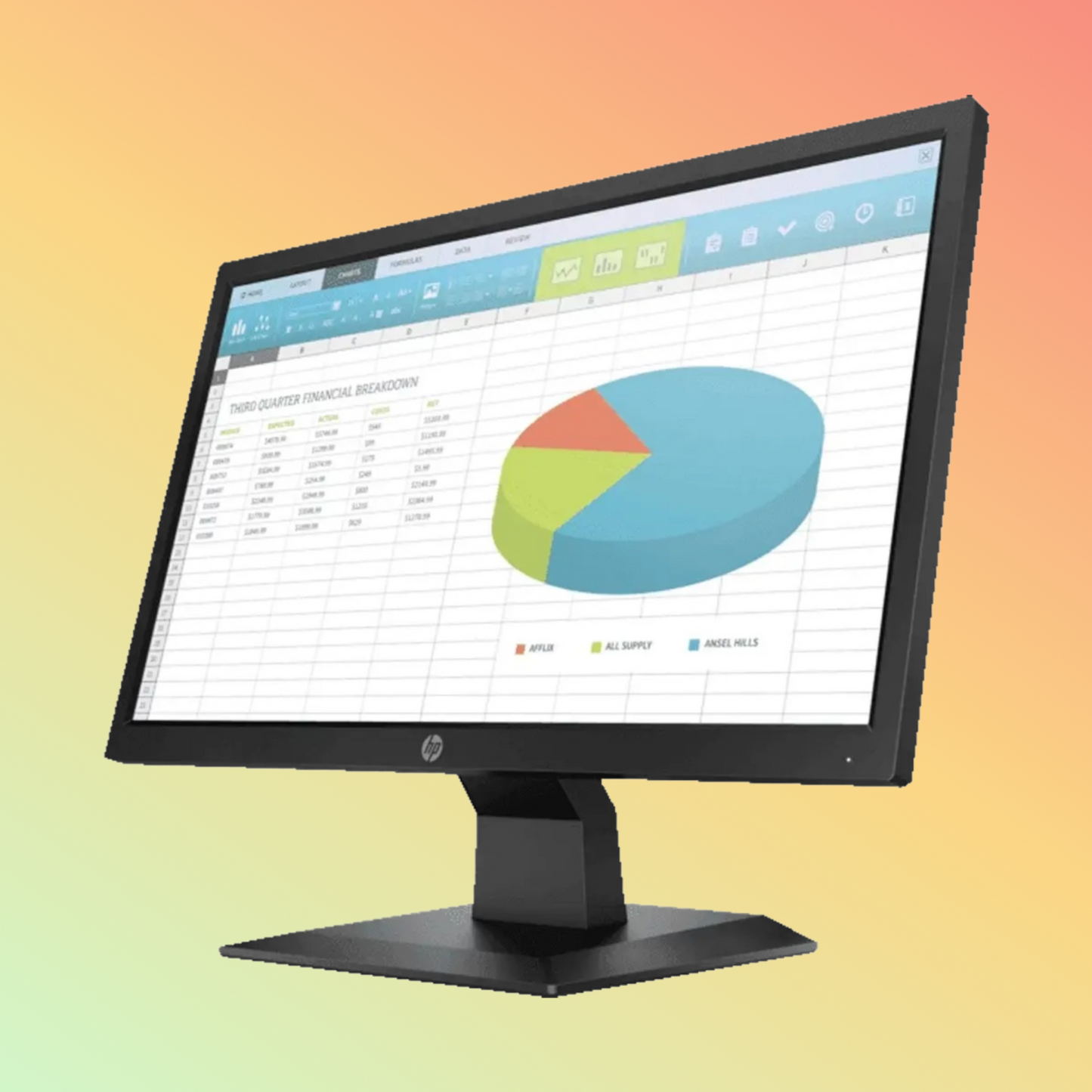 HP V241IB Monitor - 24" FHD (1920 x 1080), IPS, HDMI, DP VGA, 250 nits, 75 Hz