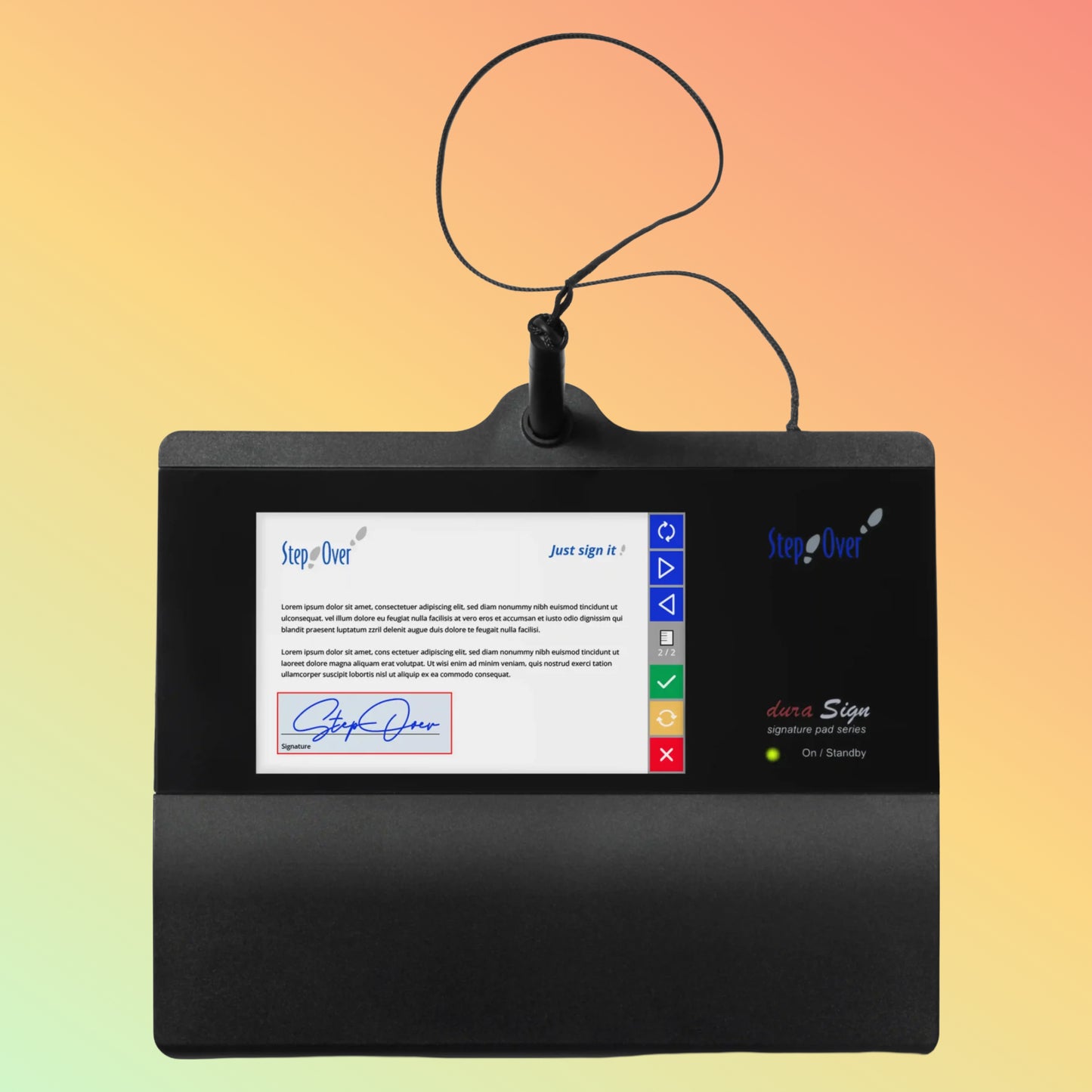 StepOver 5" Signature Pad – Color Display, Durable Glass Surface