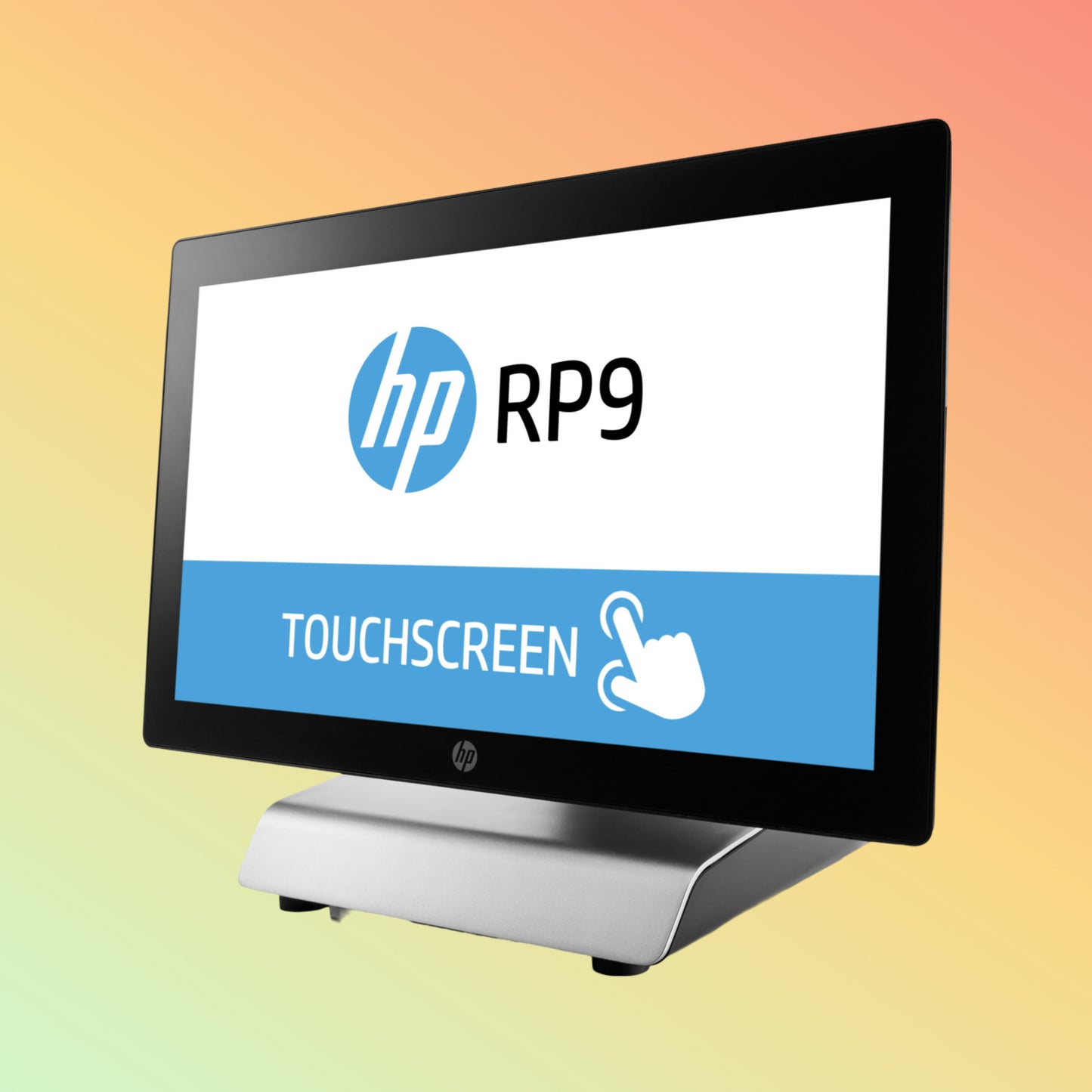 Alt="Close-up of HP RP9 G1 9015's touchscreen interface, highlighting ease of use for retail employees."