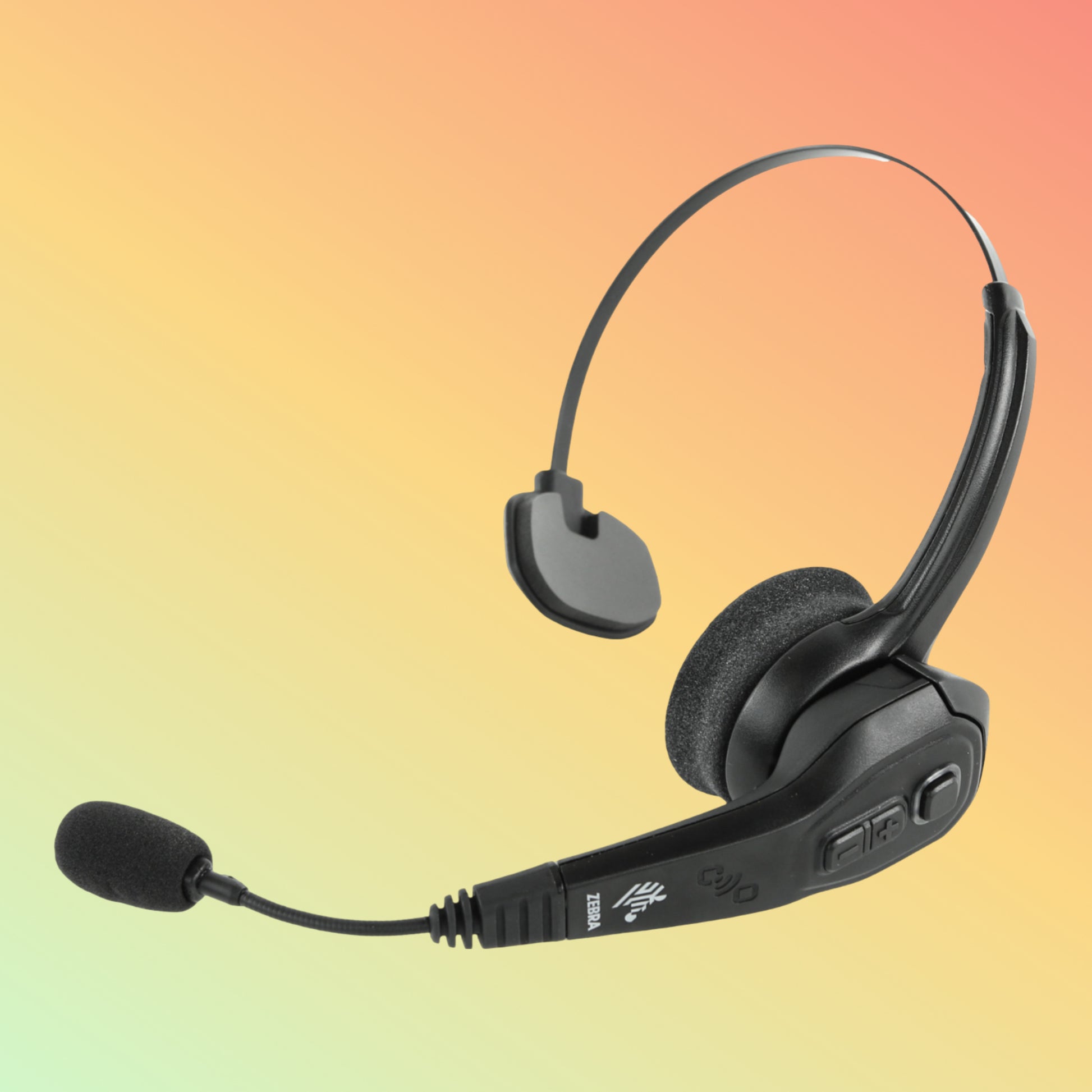 Alt="Versatile Zebra HS2100 Rugged Headset for industrial applications."