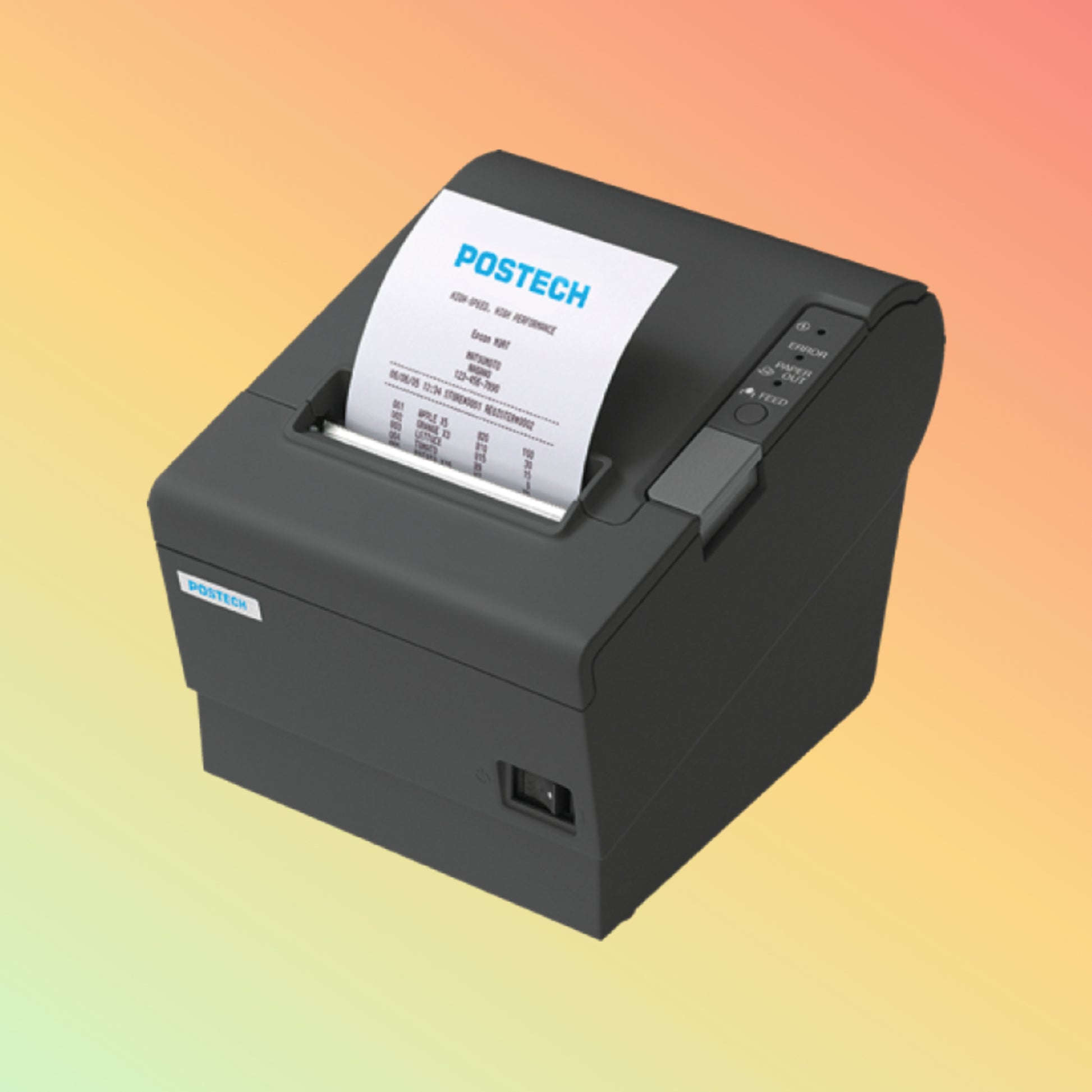 alt="Sleek POSTECH PT-R88IV thermal receipt printer, enhancing point of sale operations."