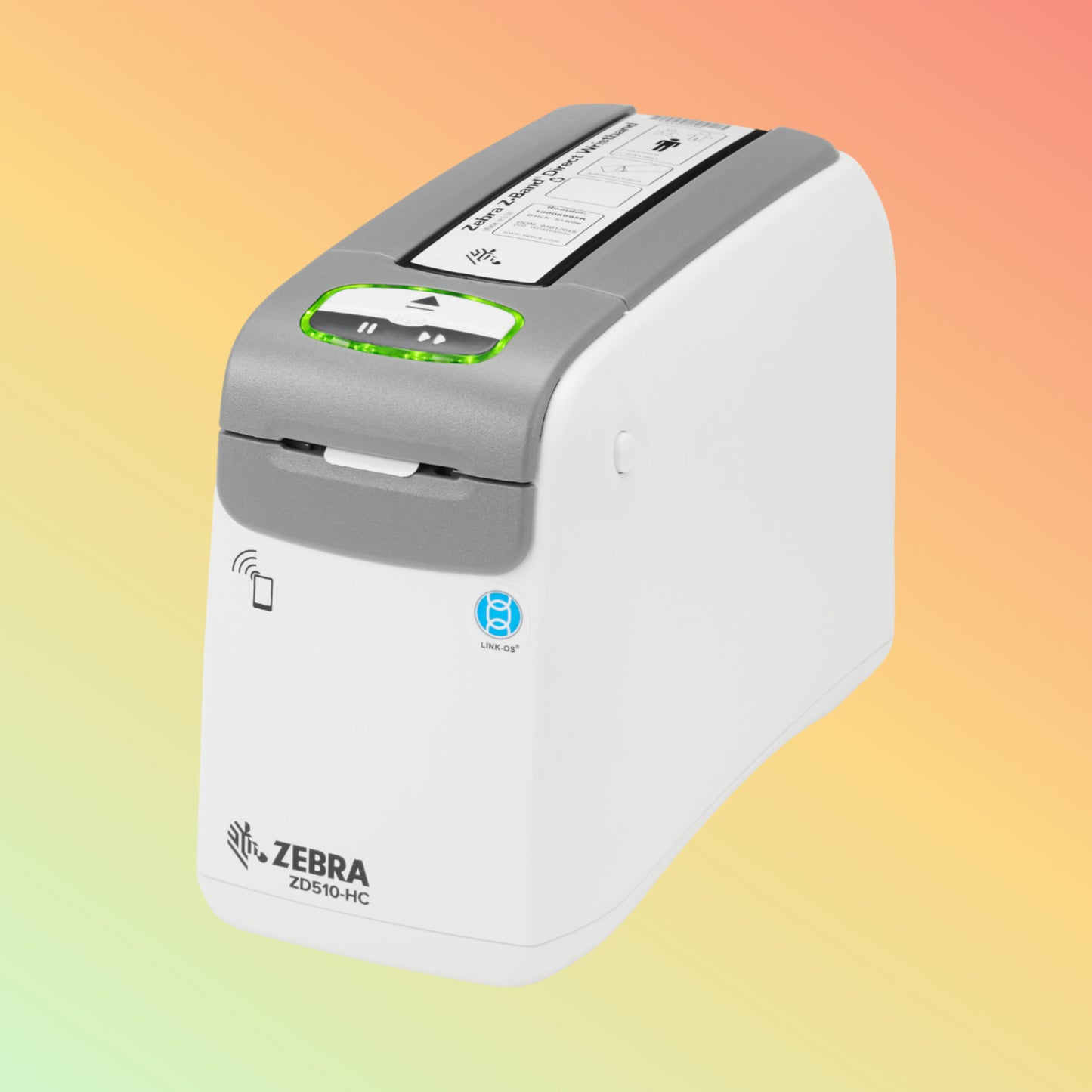 alt="Efficient Zebra ZD510-HC: Ultimate printer for durable hospital and event wristbands."