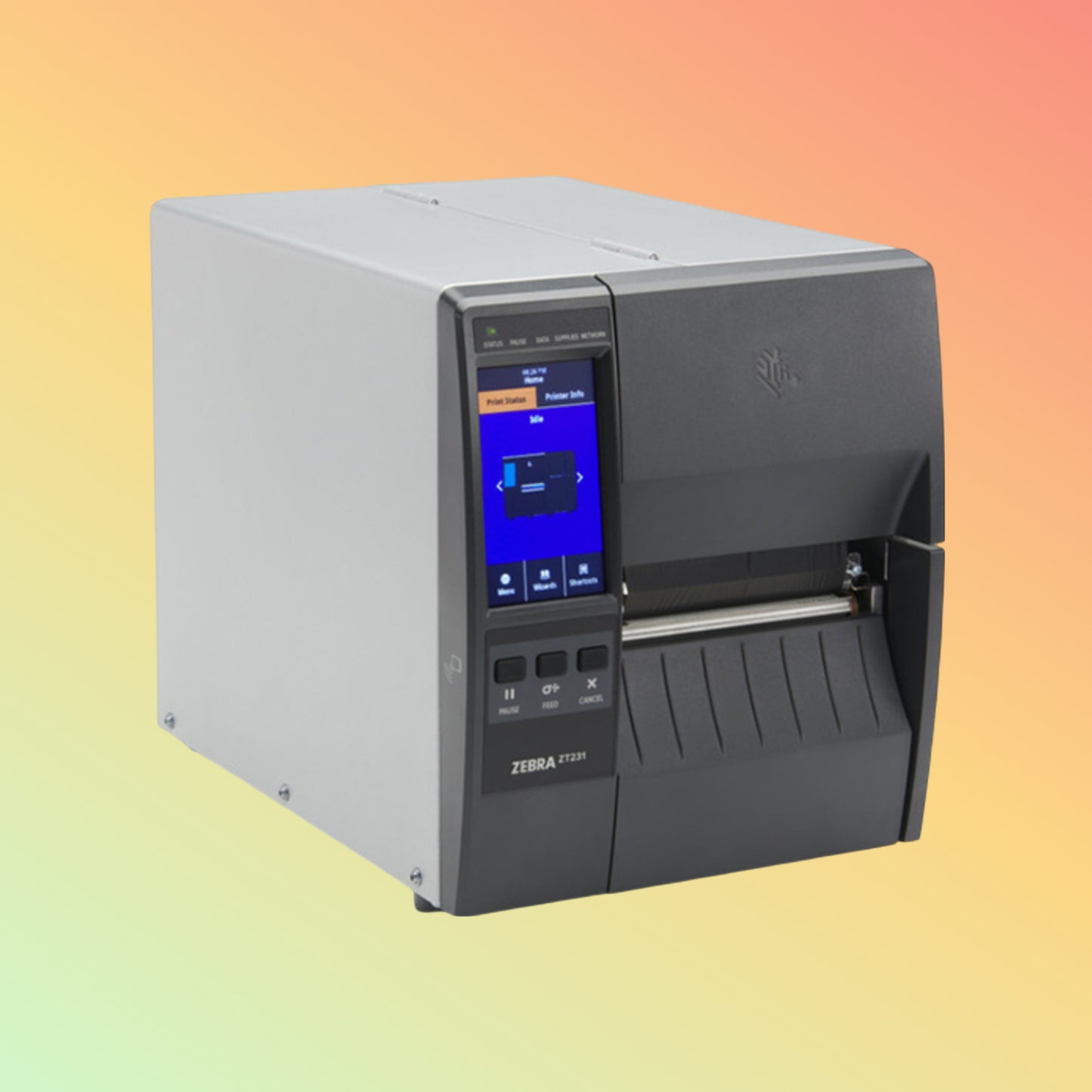 alt="Zebra ZT600 heavy-duty printer designed for warehouse and manufacturing environments"