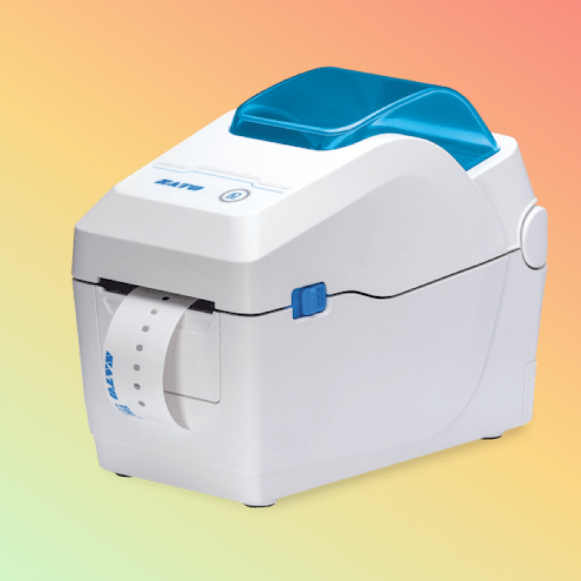 alt="Compact SATO America WS208 DT direct thermal printer, designed for efficient label printing, with a high-resolution output and easy-to-use interface."