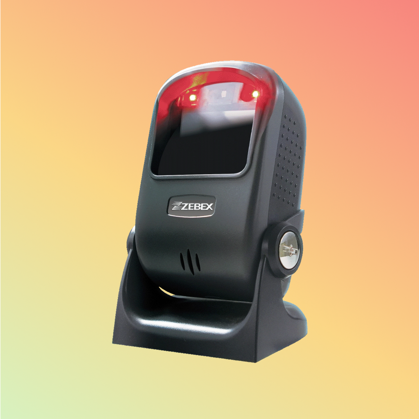 alt="ZEBEX Z-8072 Ultra 2D image hands-free scanner designed for efficient barcode scanning, featuring a compact build, high-resolution scanning, and multiple connectivity options."