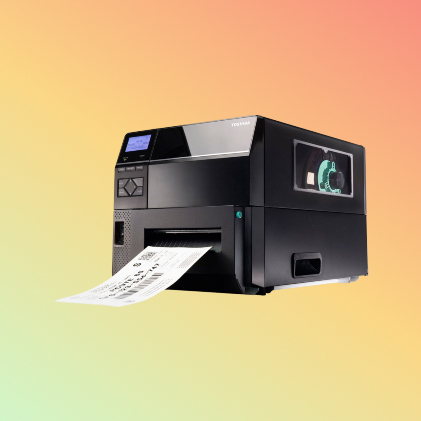 alt="Robust TOSHIBA B-EX6T1 thermal printer, designed for demanding manufacturing environments"