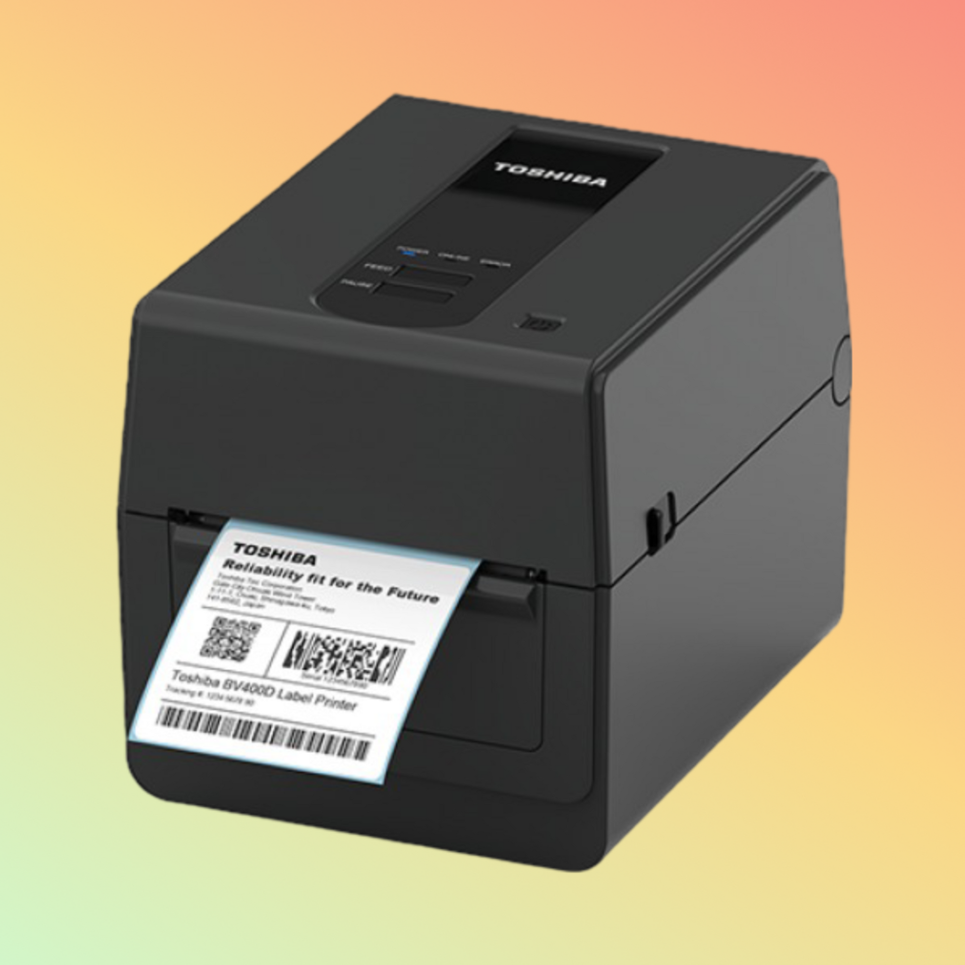 alt="TOSHIBA BV420D thermal label printer for reliable and efficient labeling in business settings"