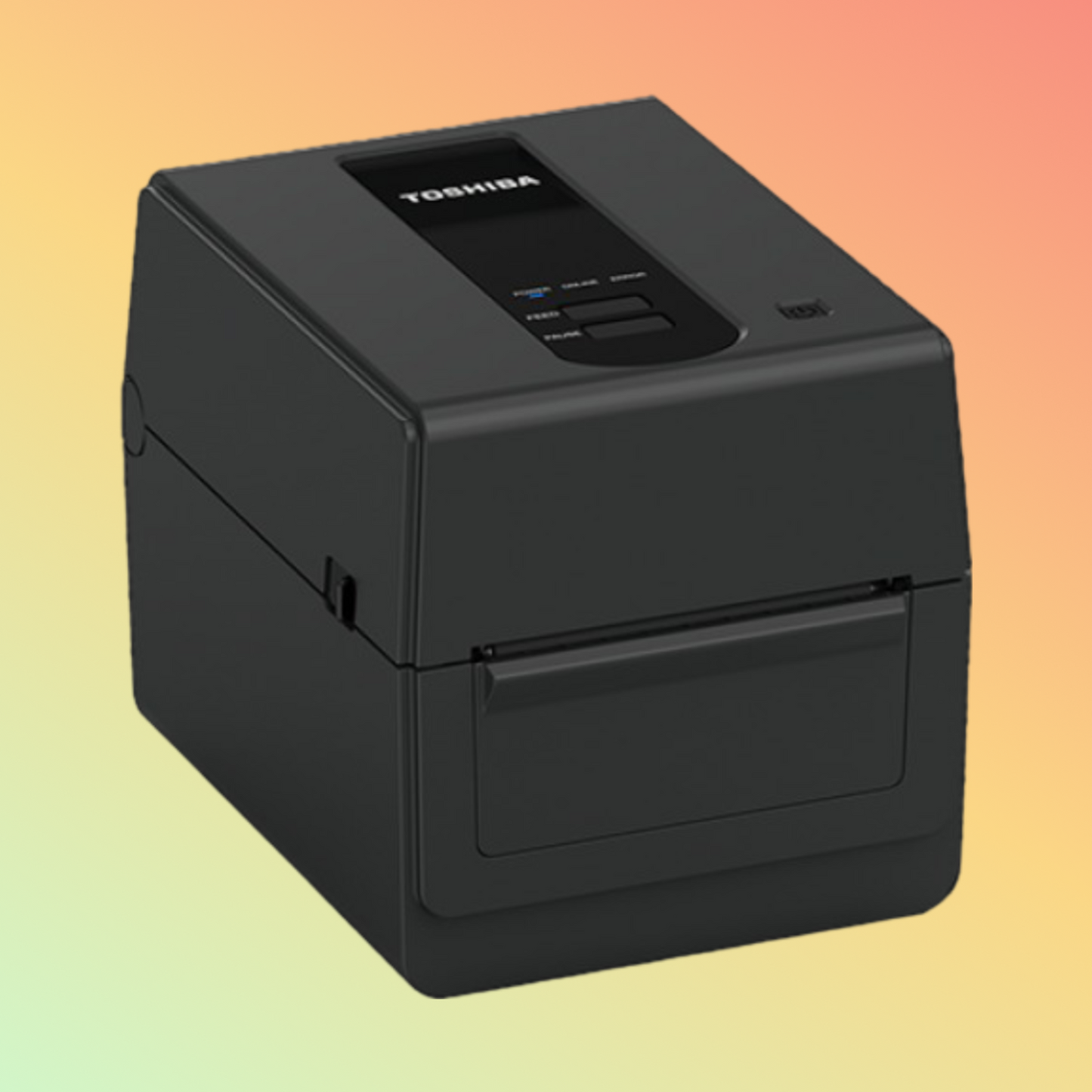 alt="Compact TOSHIBA BV420D desktop label printer, ideal for continuous office and retail use"