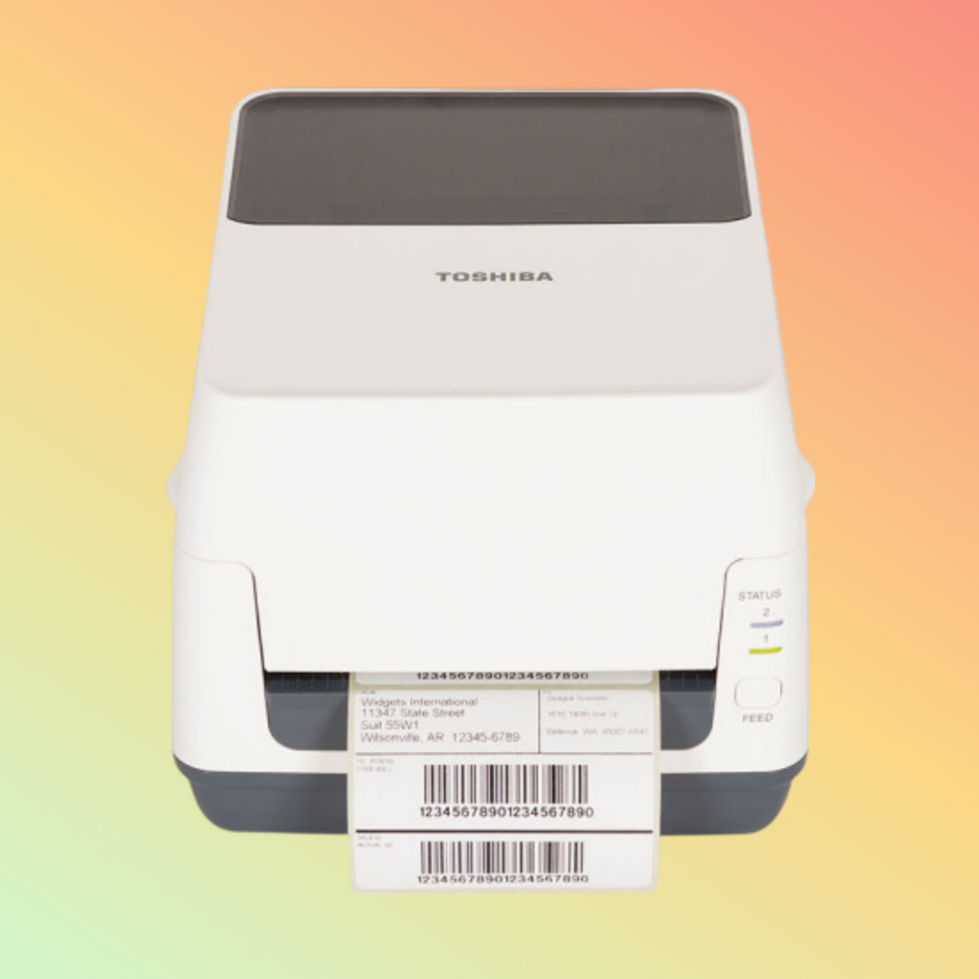 alt="TOSHIBA B-FV4D direct thermal label printer for fast and clear label printing"