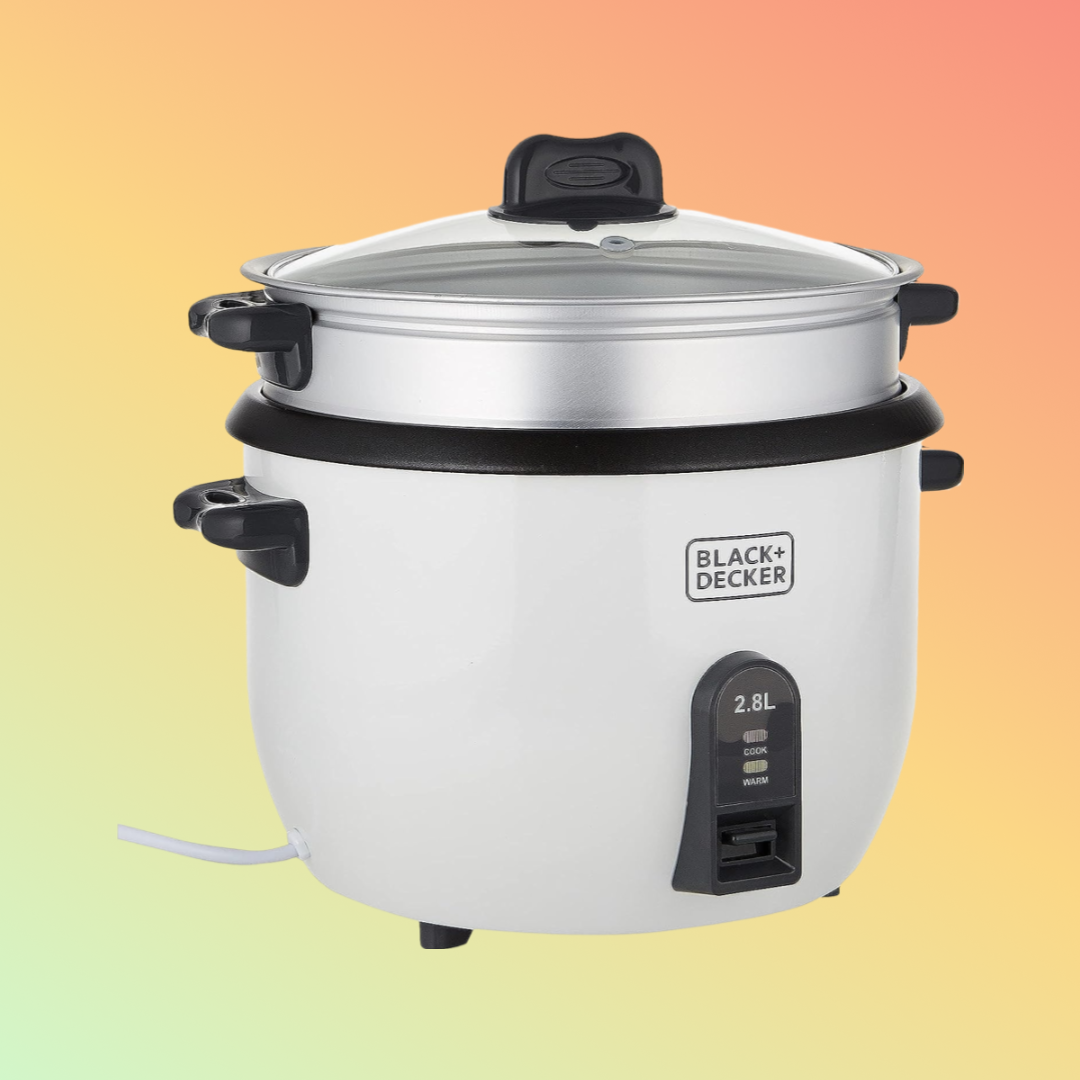 BLACK+DECKER Rice Cooker 1100W White 2.8 litres Rc2850-B5