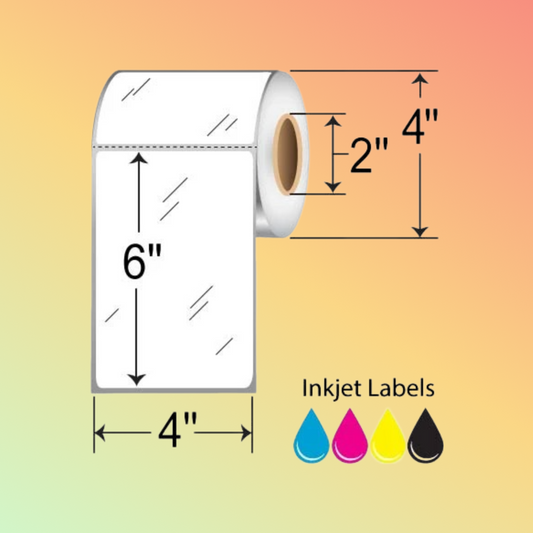 BarcodeFactory 4x6 Matte Inkjet Film Label [Perforated, Freezer-Grade]