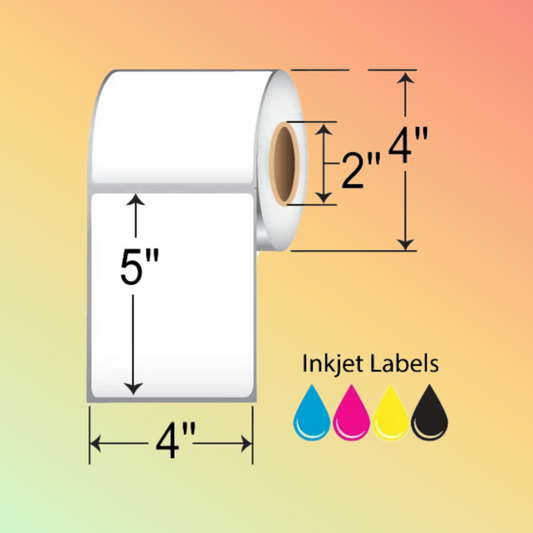 BarcodeFactory 4x5 Inkjet High-Gloss Film Label [Non-Perforated]