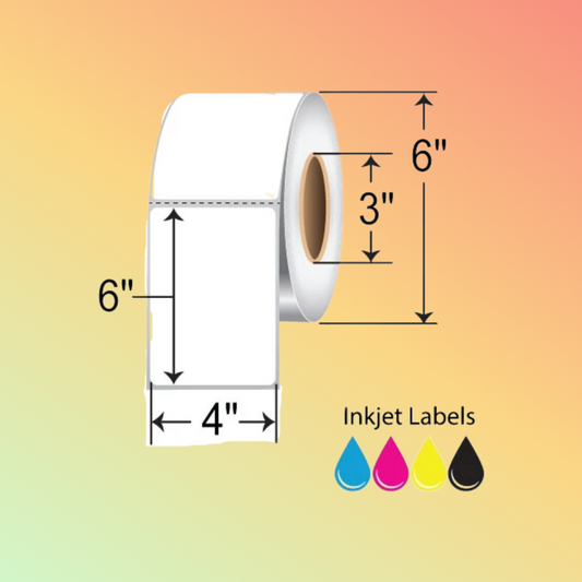 BarcodeFactory 4x6 Matte Inkjet Label [Non-Perforated, Freezer-Grade]