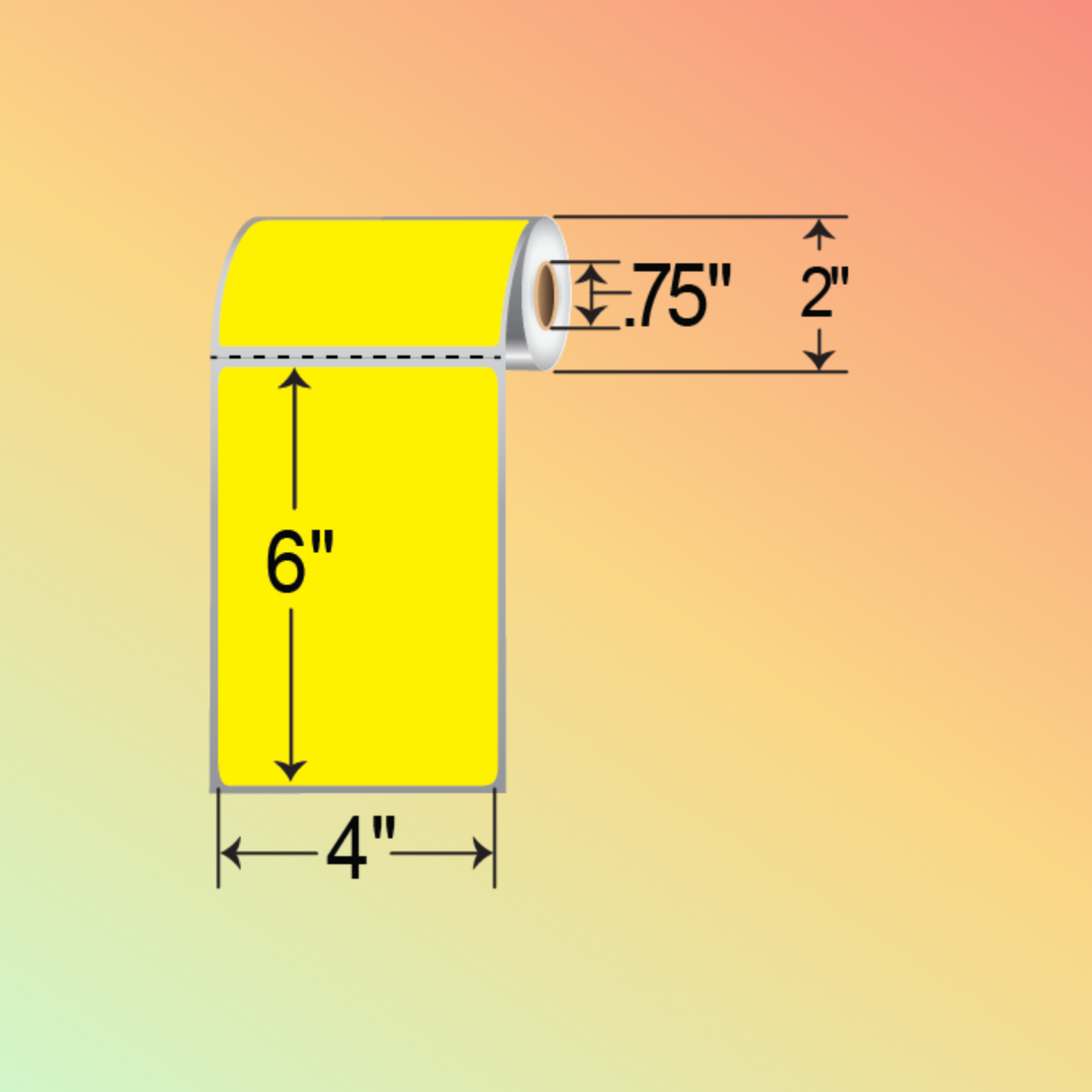 Barcodefactory 4x6 Yellow DT Label, Freezer-Ready