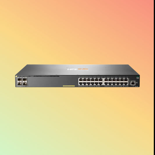 HPE Aruba 2930F (JL255A) Switch - 24 x Gigabit Ethernet PoE+ Ports, 4 x SFP+ 1/10GbE Ports