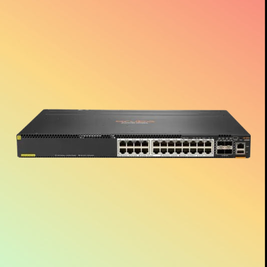 HPE Aruba CX 6300M (JL660A) Switch - 24 x 5 GbE PoE++ Ports RJ45, 4 x SFP 25 GbE WAN, 2 x USB