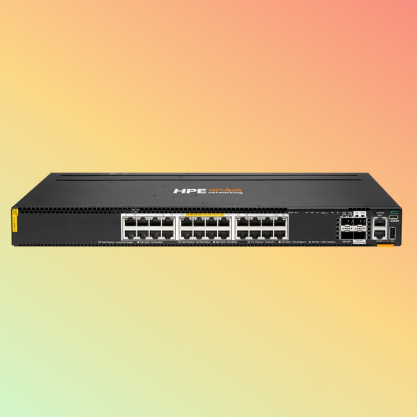 HPE Aruba CX 6300M (R8S89A) Switch - 24 x HPE Smart Rate Base-T ports, 2 x 10G/25G/50G SFP ports