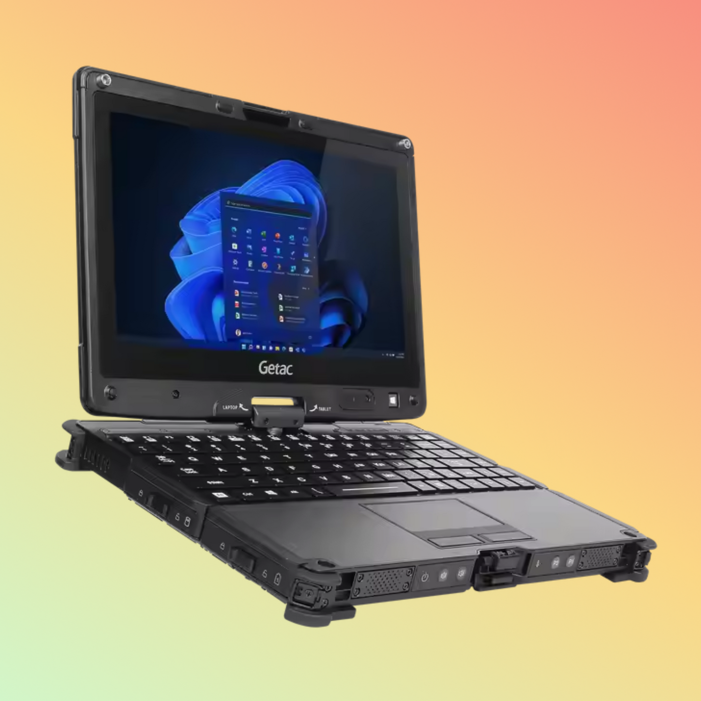 Getac V110 - Fully rugged PC with an 11.6'' HD LumiBond display, 10th generation Core i5 or i7 processor, IP65-certified.