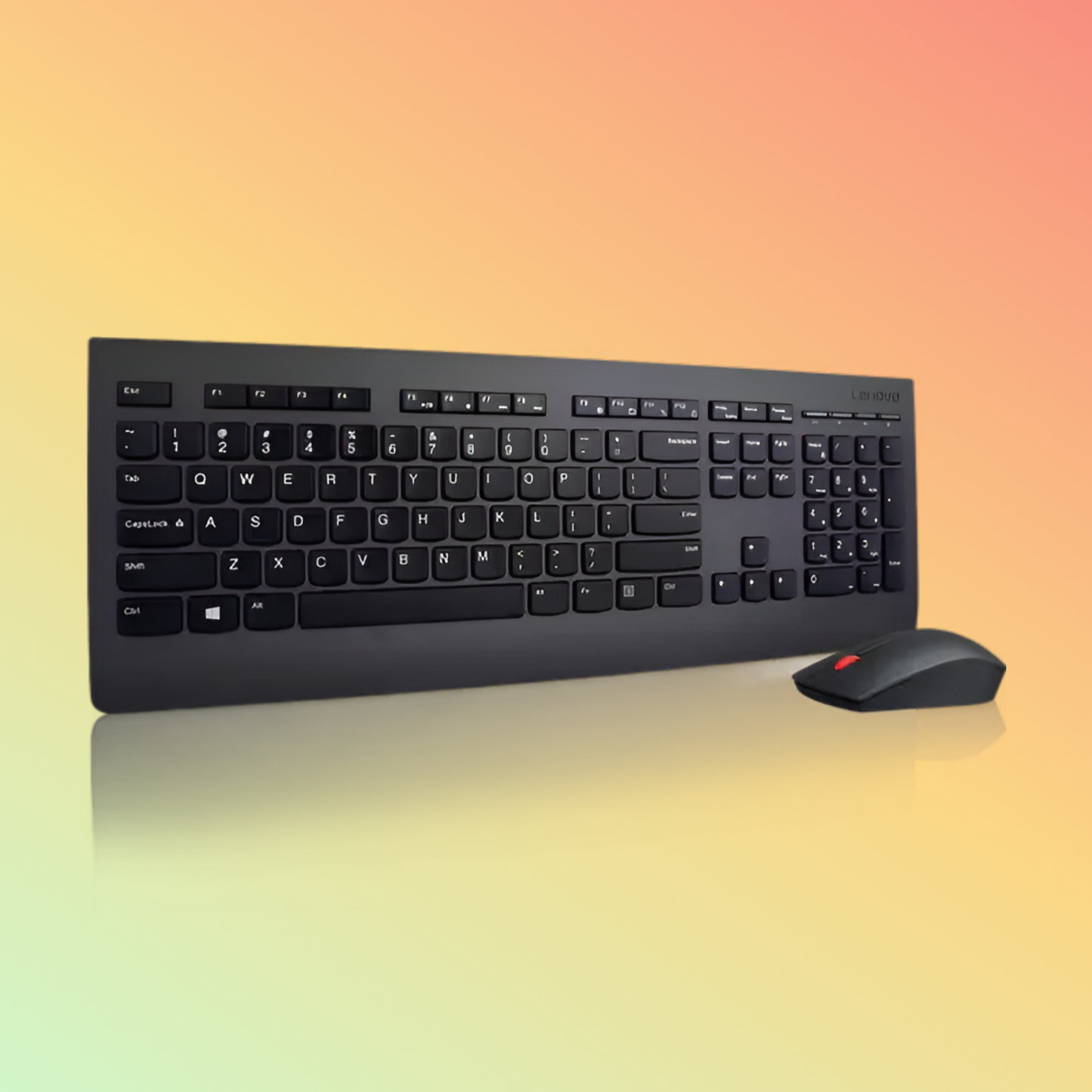 LENOVO Professional Wireless Keyboard and Mouse Combo - Invisible Laser, 1600 DPI, 3 Button, 10 million keystrokes, 2.4 GHz Wireless via Nano USB