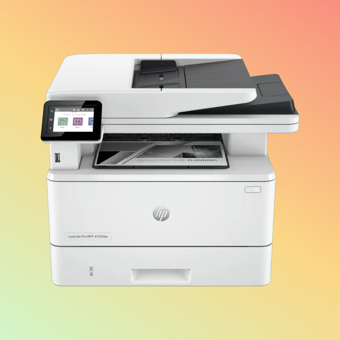 HP LaserJet Pro MFP 4103FDN Printer - A4, Print Copy Scan Fax, 40 ppm, 1200 x 1200 dpi Resolution, 80,000 Pages Duty Cycle