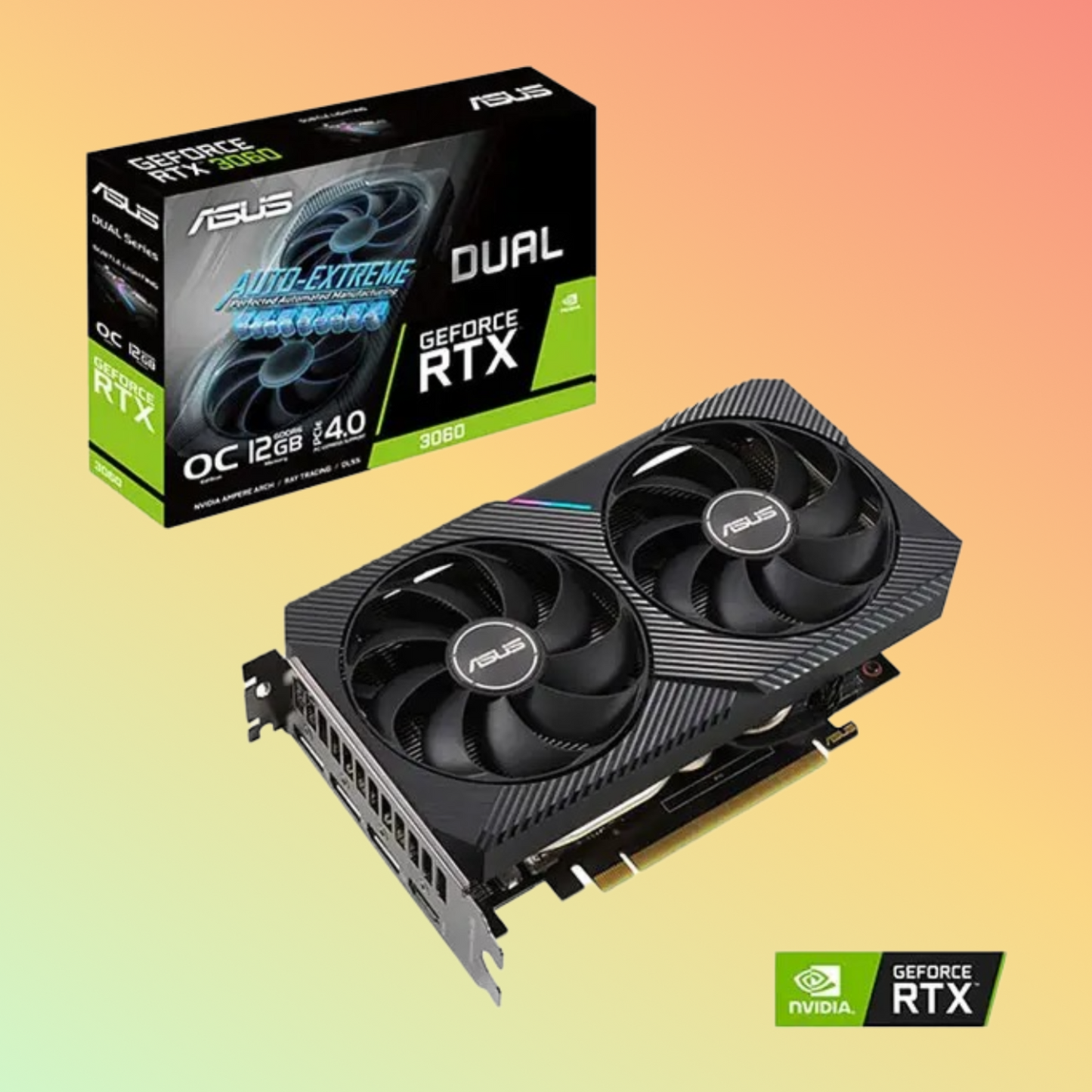 ASUS DUAL GeForce RTX 3060 V2 Graphic - 15 Gbps, 2 Slot, 7680 x 4320 Resolution, HDMI ,DP, 12G, D6