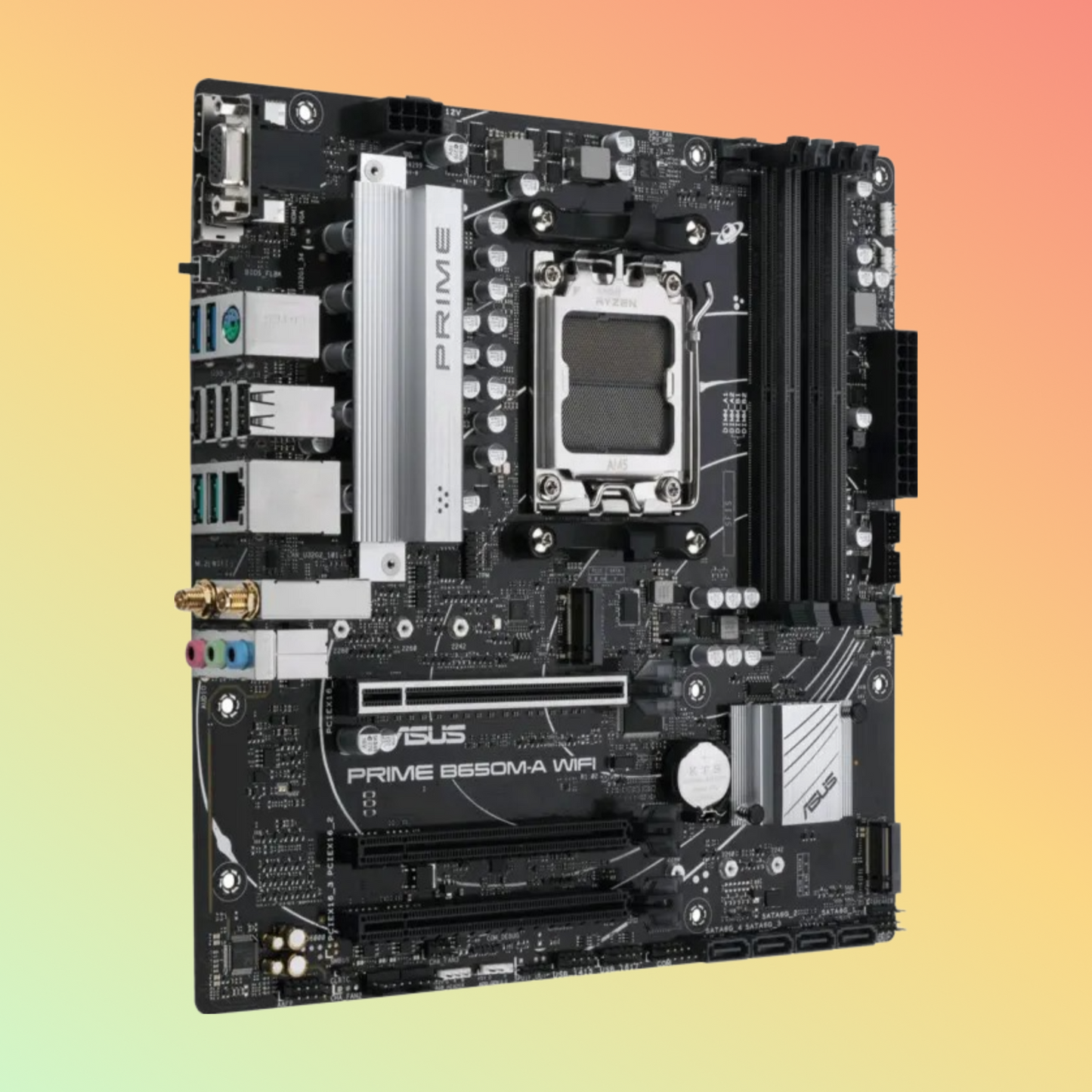 ASUS PRIME B650M-A Motherboard - AMD Socket AM5, B650, 4 x DIMM, DP, VGA, HDMI, 2 x M.2 slots, USB 3.2 Gen, 256 Mb Flash ROM