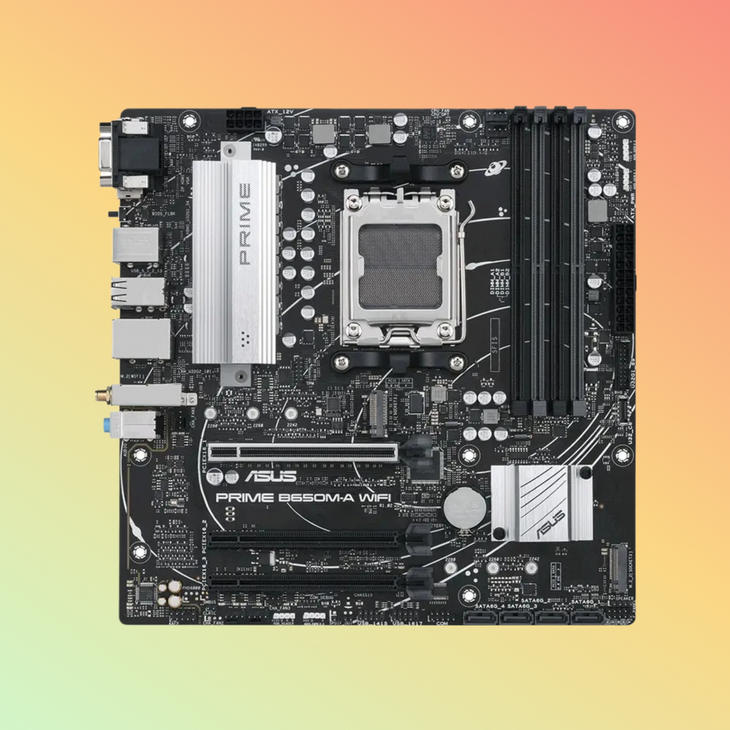 ASUS PRIME B650M-A Motherboard - AMD Socket AM5, B650, 4 x DIMM, DP, VGA, HDMI, 2 x M.2 slots, USB 3.2 Gen, 256 Mb Flash ROM