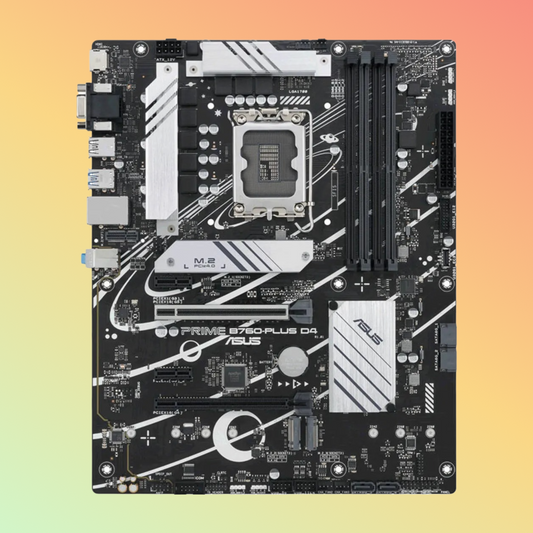 ASUS PRIME B760-PLUS D4 Motherboard - Intel Socket LGA1700, B760, 4 x DIMM, DP, VGA, HDMI, 128 Mb Flash ROM