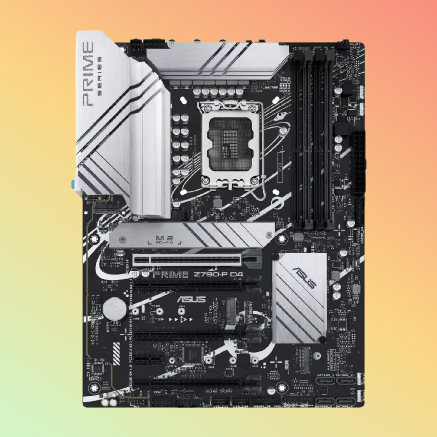 ASUS PRIME Z790-P D4 Motherboard - Intel Socket LGA1700, Z790, 4 x DIMM, 3 x M.2 slots, DP, HDMI, 192 (128+64) MB Flash ROM