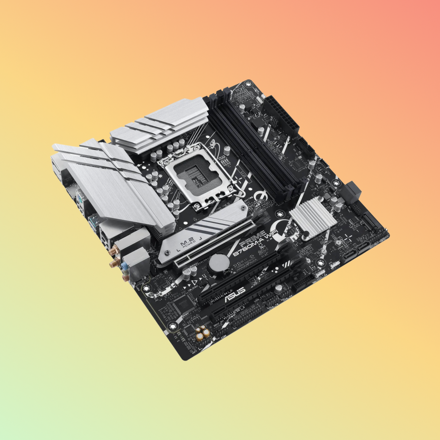 ASUS PRIME B760M-A WIFI Motherboard - Intel Socket LGA1700, B760, 4 x DIMM slots, DP, HDMI, 2 x M.2 slots, 128 Mb Flash ROM