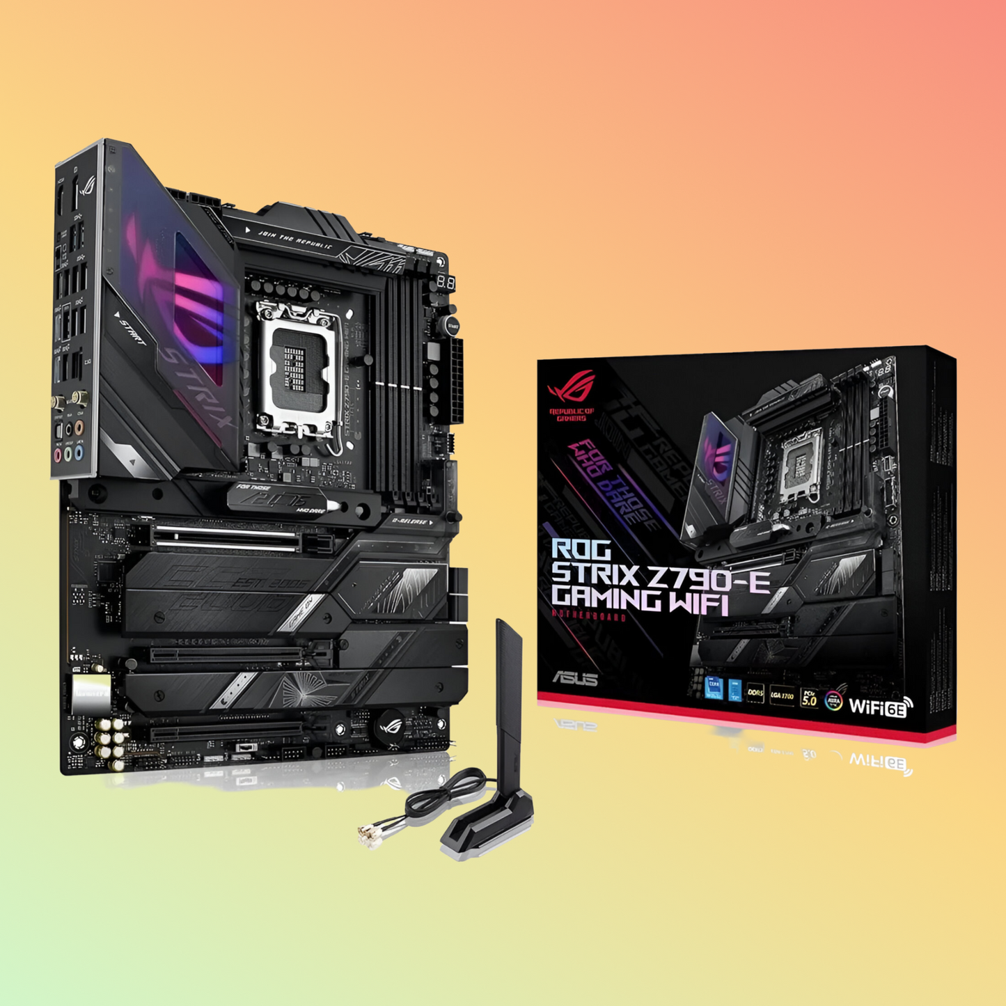 ASUS ROG STRIX Z790-E GAMING Motherboard - Intel Socket LGA1700, Z790, 4 x DIMM, 5 x M.2 slots, DP, HDMI, 256 Mb Flash ROM
