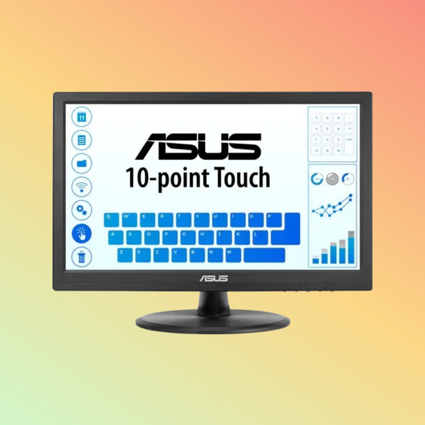ASUS VT168HR Monitor - 15.6" WXGA (1366 x 768), TN, Tilt, Wall-Mount, HDMI, VGA, 220 nits, 60 Hz Multi-Touch
