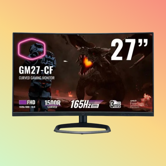 COOLER MASTER GM27-CF Gaming Curved Monitor - 27" FHD (1920 x 1080), VA, Height, Swivel, HDMI, DP, 300 nits, 165 Hz