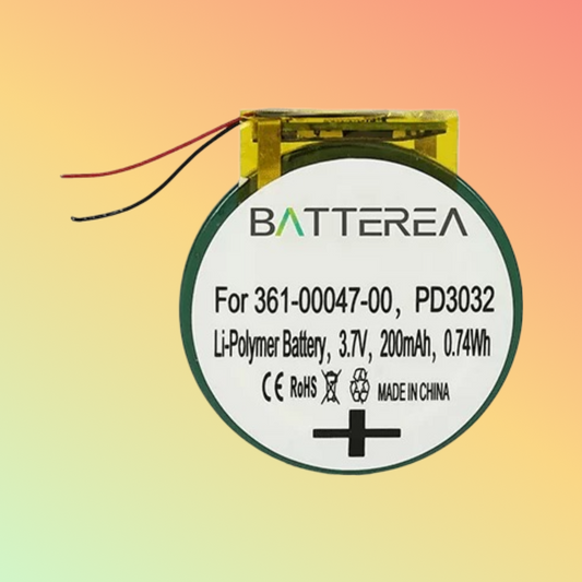 BATTEREA 200mah 3.7V Wholesale GPS watch replacement battery for Garmin Forerunner 110, 210, 610, 620, replaces 361-00047-00,PD3032,Li-polymer